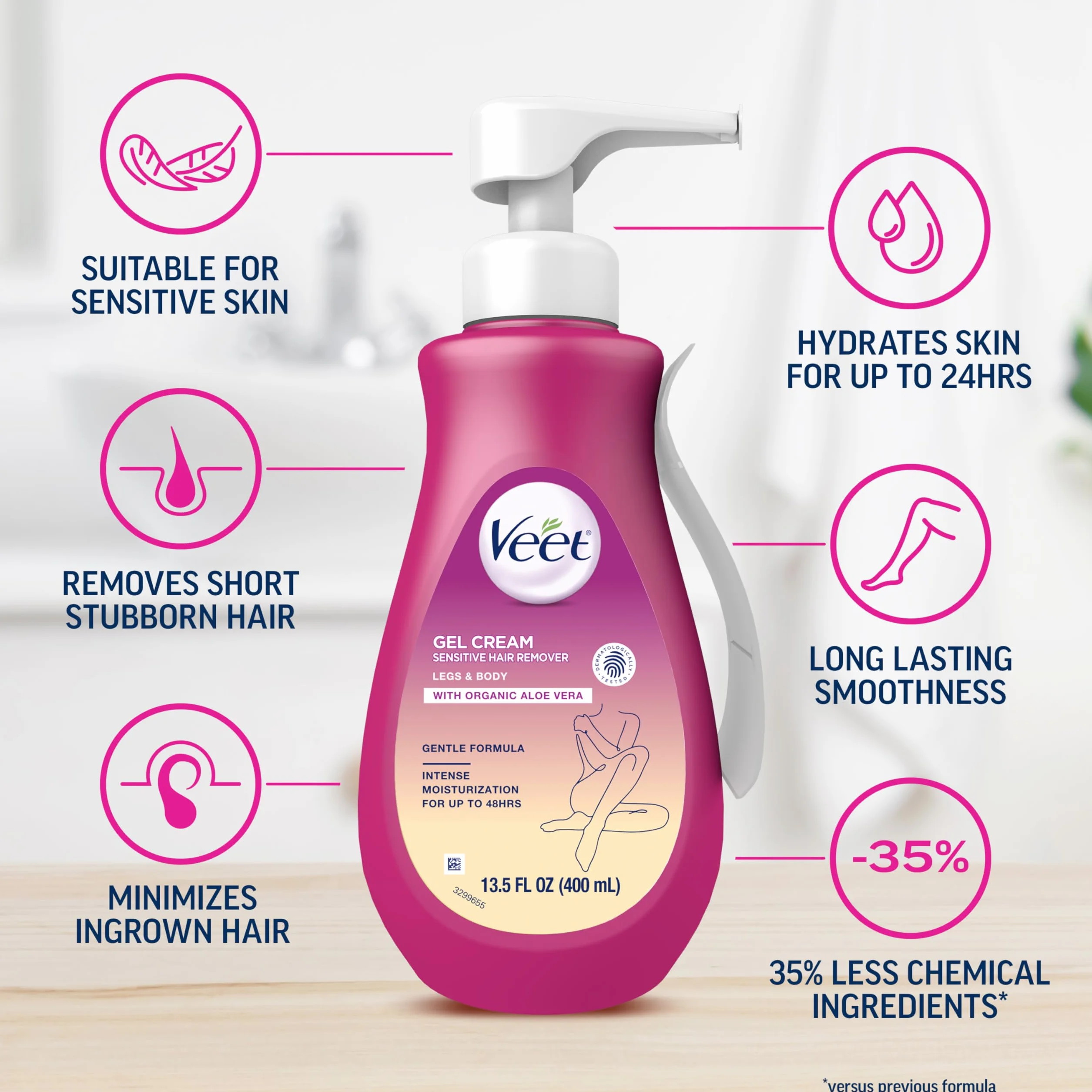 Veet Żelowy krem do włosów Sensitive Formula 13,50 uncji