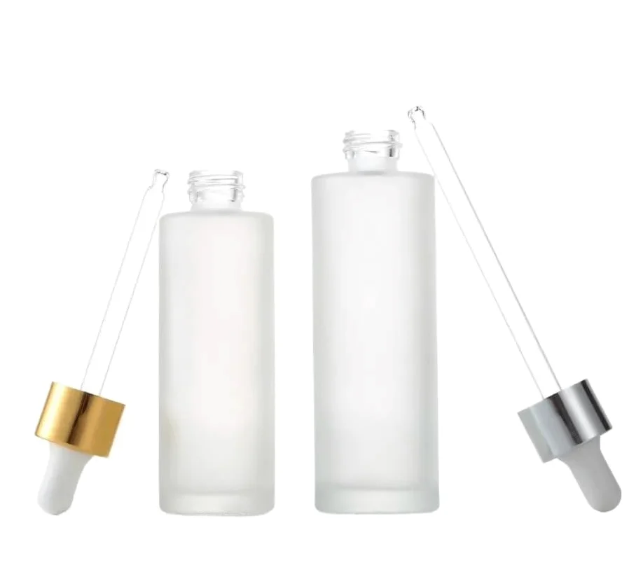20 szt. 20-35 ml Mrożone szklane butelki z zakraplaczem Cylindryczne puste pojemniki do dozowania cieczy(A Silver White drop,35ml)