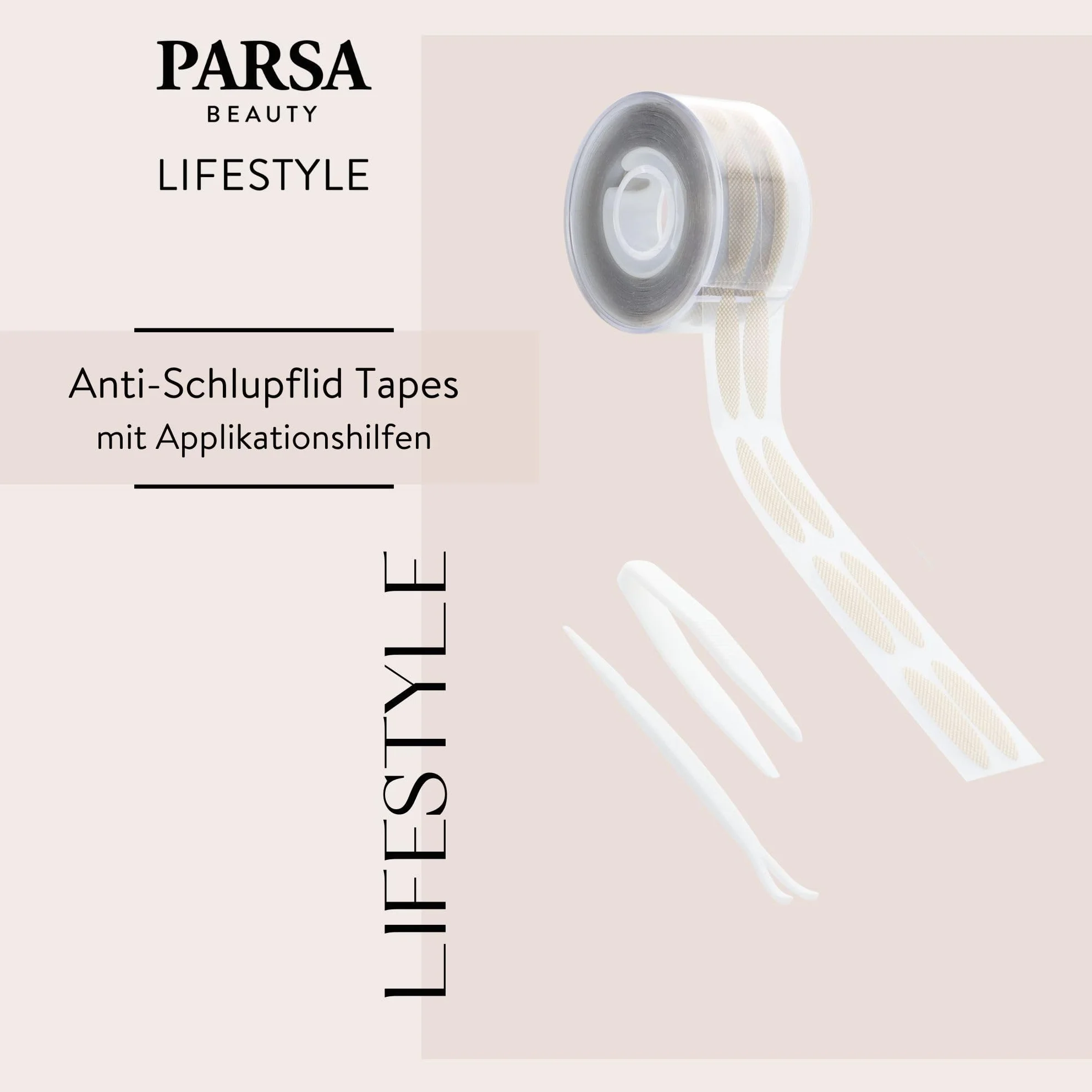 PARSA Beauty Lifestyle taśmy zapobiegające ślizganiu się powiek z narzędziami – niewidoczne ujędrnianie powiek, naturalny efekt liftingu, łatwe do malowania, przyjazne dla skóry i łatwe w użyciu