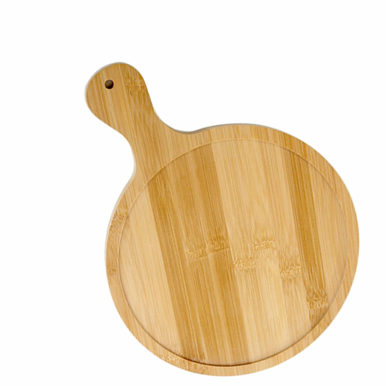 Shanrya Okrągły talerz do serwowania pizzy, solidna drewniana taca do serwowania pizzy do restauracji (15 cm do pizzy 12,7 cm)