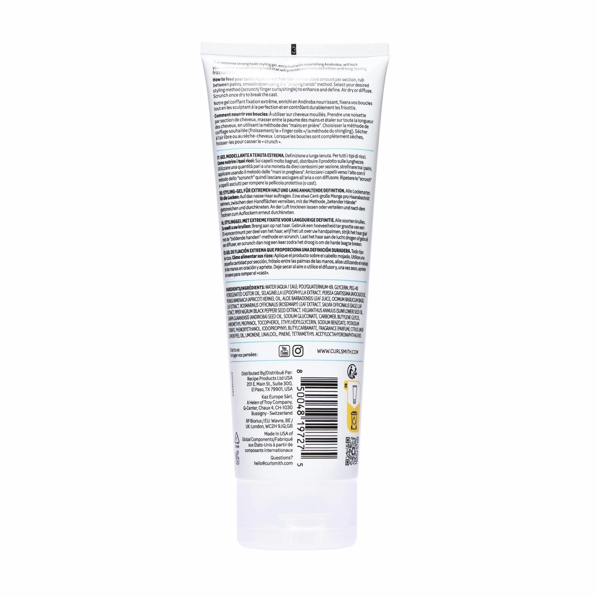 Curlsmith - In Shower Style Fixer - Vegan Extreme Hold Styling Gel for Dry, Wavy, Curly lub Coily Hair (8 uncji)
