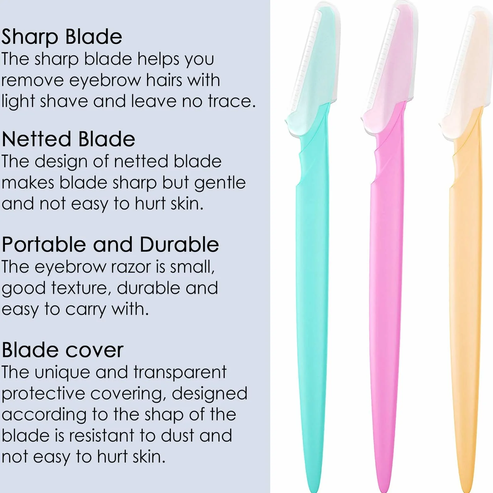 18 szt. wielofunkcyjna maszynka do golenia brwi, dermaplaning, przycinania i pielęgnacji twarzy, modelowanie brwi, 3 kolory
