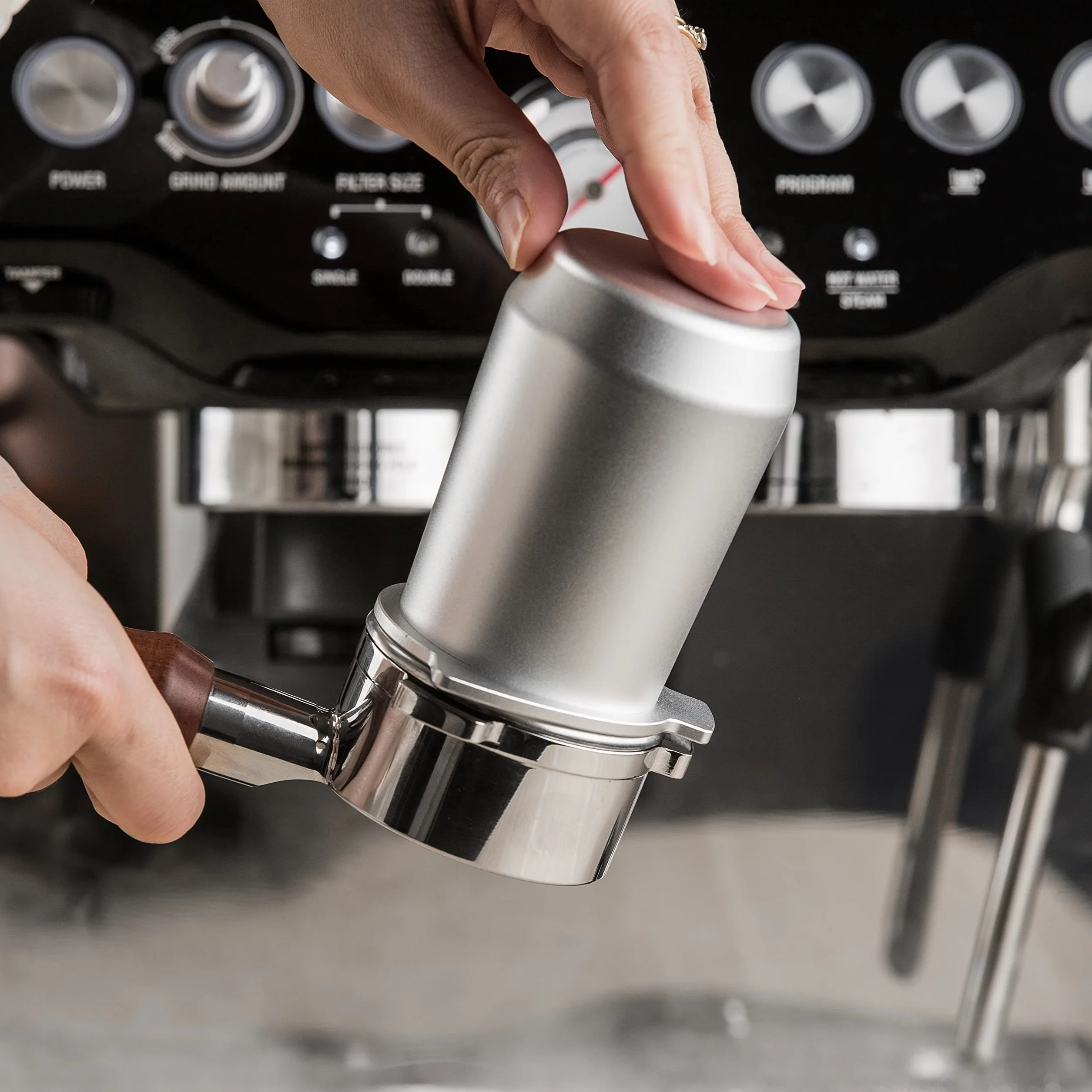 54 mm kubek dozujący do espresso kubek do kawy mielona ważenie barista akcesoria aluminium metal do szałwii Delonghi Breville Portafilter, srebrny