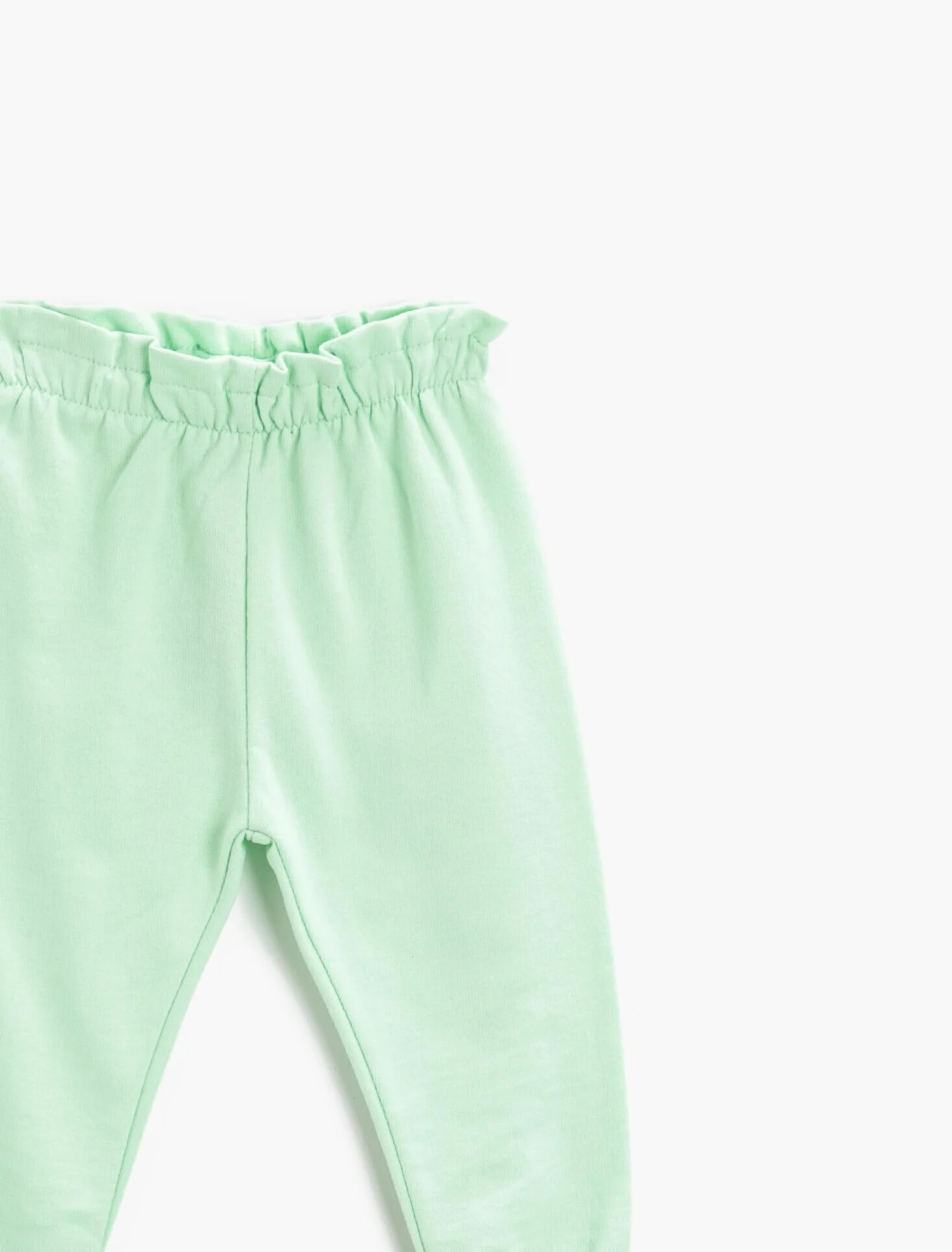 Koton Spodnie Dresowe Z Bawełny Frilled Waist Jogger - Dół Sweat Bottom Niemowlęta - dziewczynki