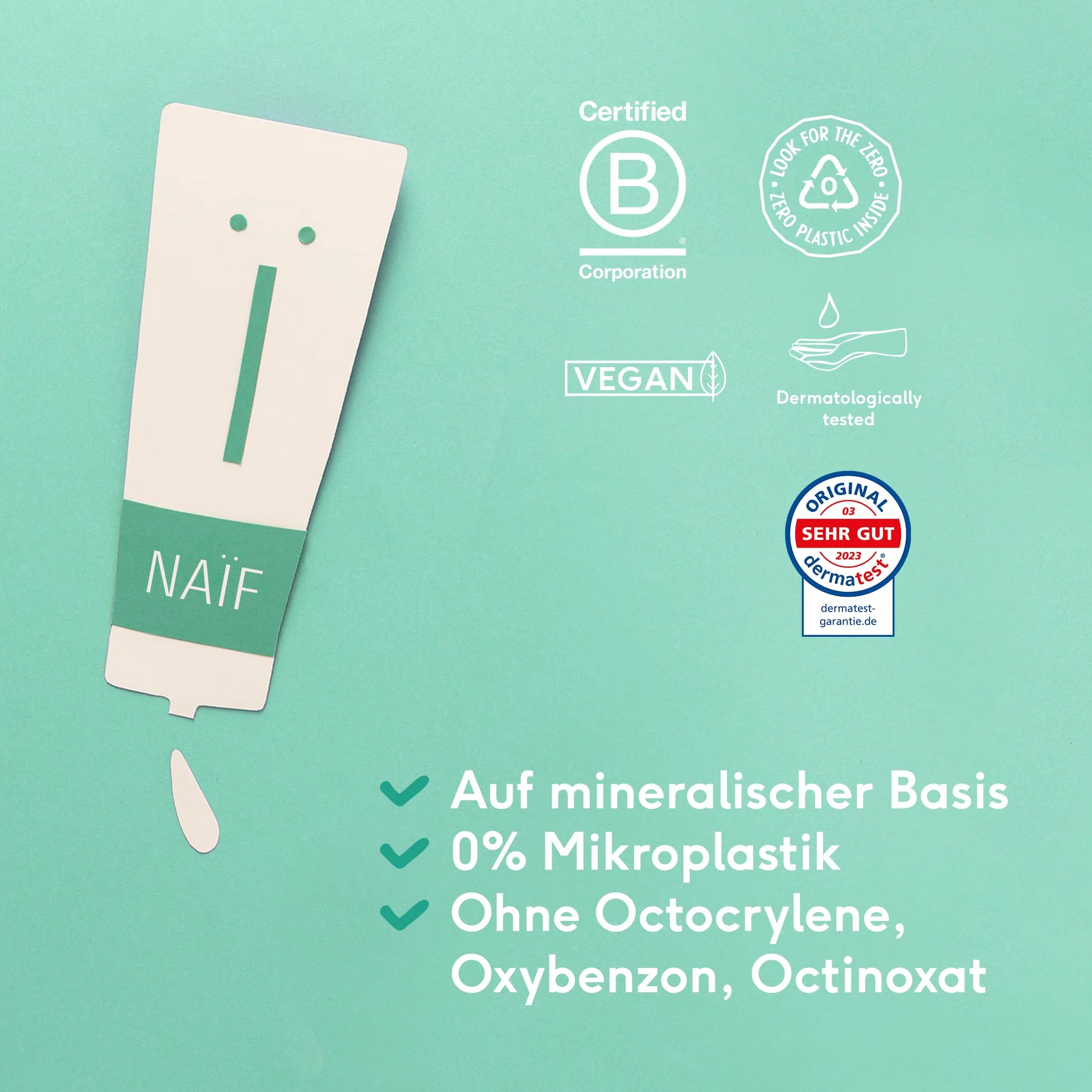 Naïf Mineralny krem do opalania SPF50 dla niemowląt i dzieci - Spray - 175ML - Bezpośrednia ochrona UVA i UVB - Wodoodporny - Testowany dermatologicznie - wolny od mikroplastików - przyjazny dla