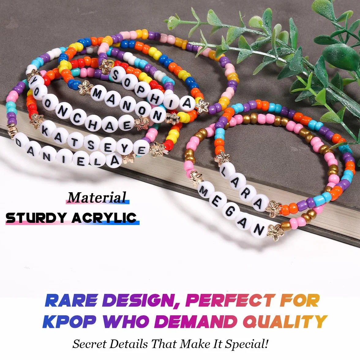 AICase Bransoletki przyjaźni Katseye Merch, inspirowane koncertowym towarem Katseye, rozciągliwe bransoletki z pereł K-Pop, wyjątkowy prezent dla fanów, kobiet i mężczyzn