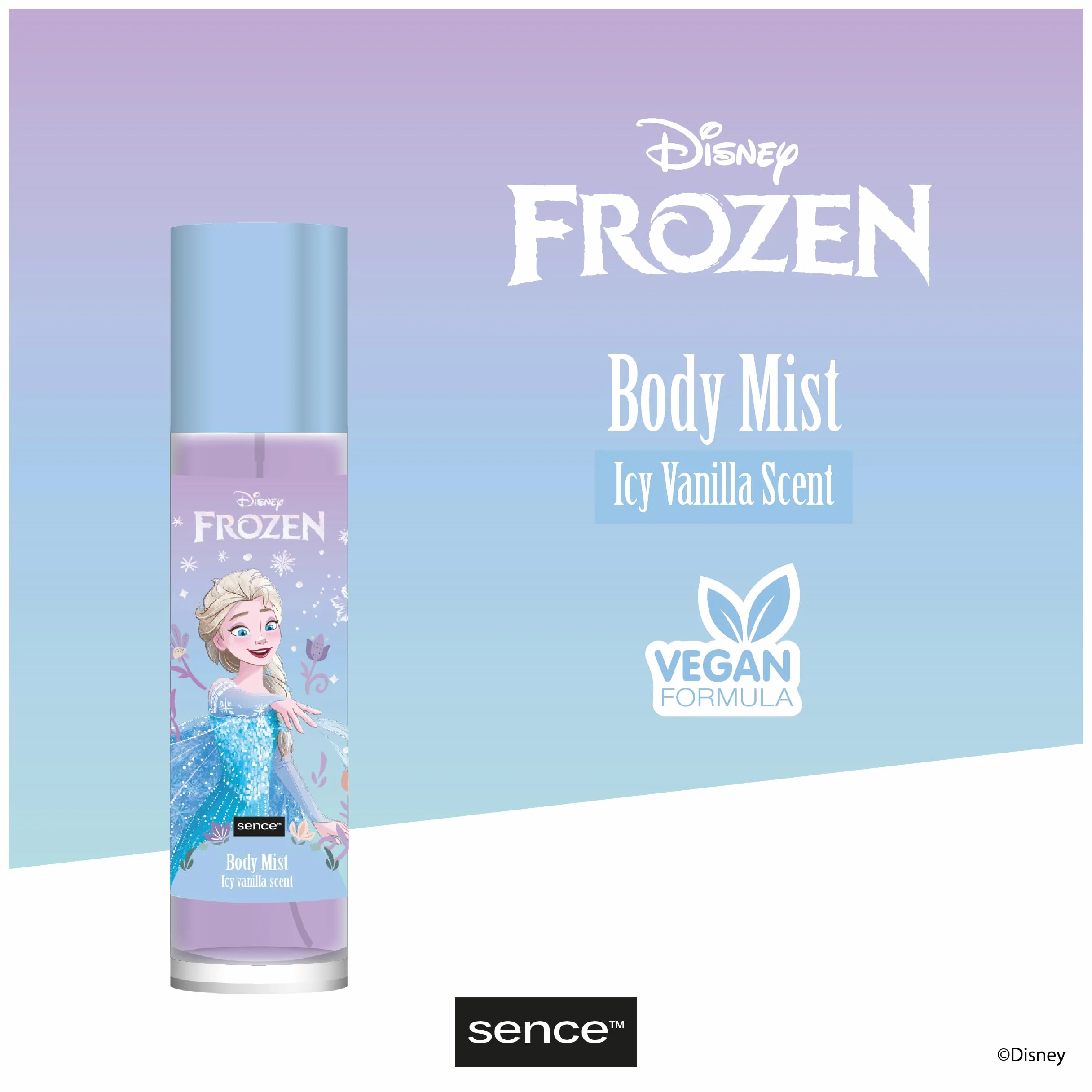 Disney Frozen Elsa & Anna Parfum spray do ciała Icy Vanilla, Vegan Beauty Body Mist, zapach pomysł na prezent, waniliowy spray do ciała Sence (1 x 100 ml)