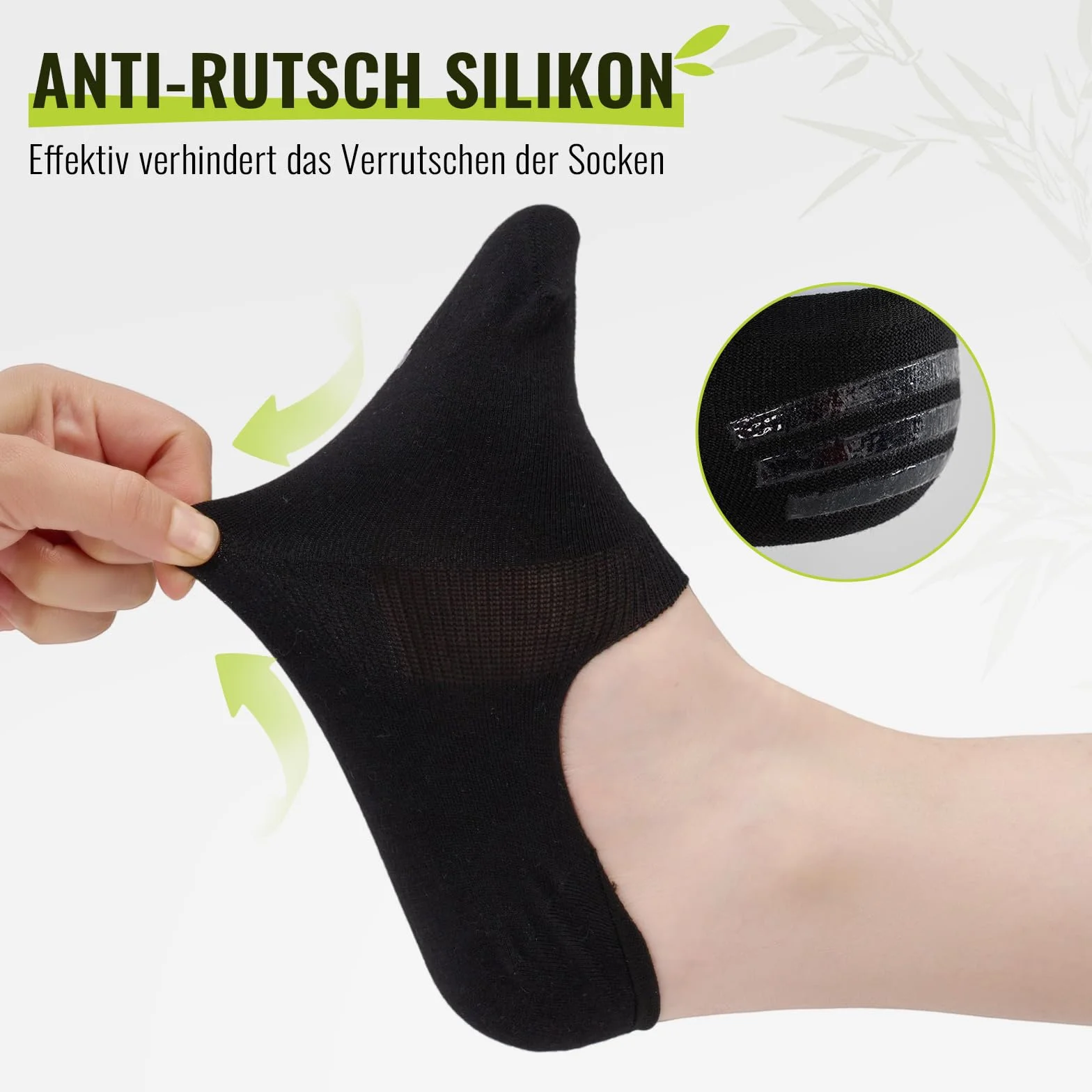SukModen Bambusowe stopki niewidoczne unisex 8 par, antypoślizgowe skarpetki no show z silikonem, oddychające skarpetki z bambusa do sneakersów, mokasynów, półbutów i butów oxford