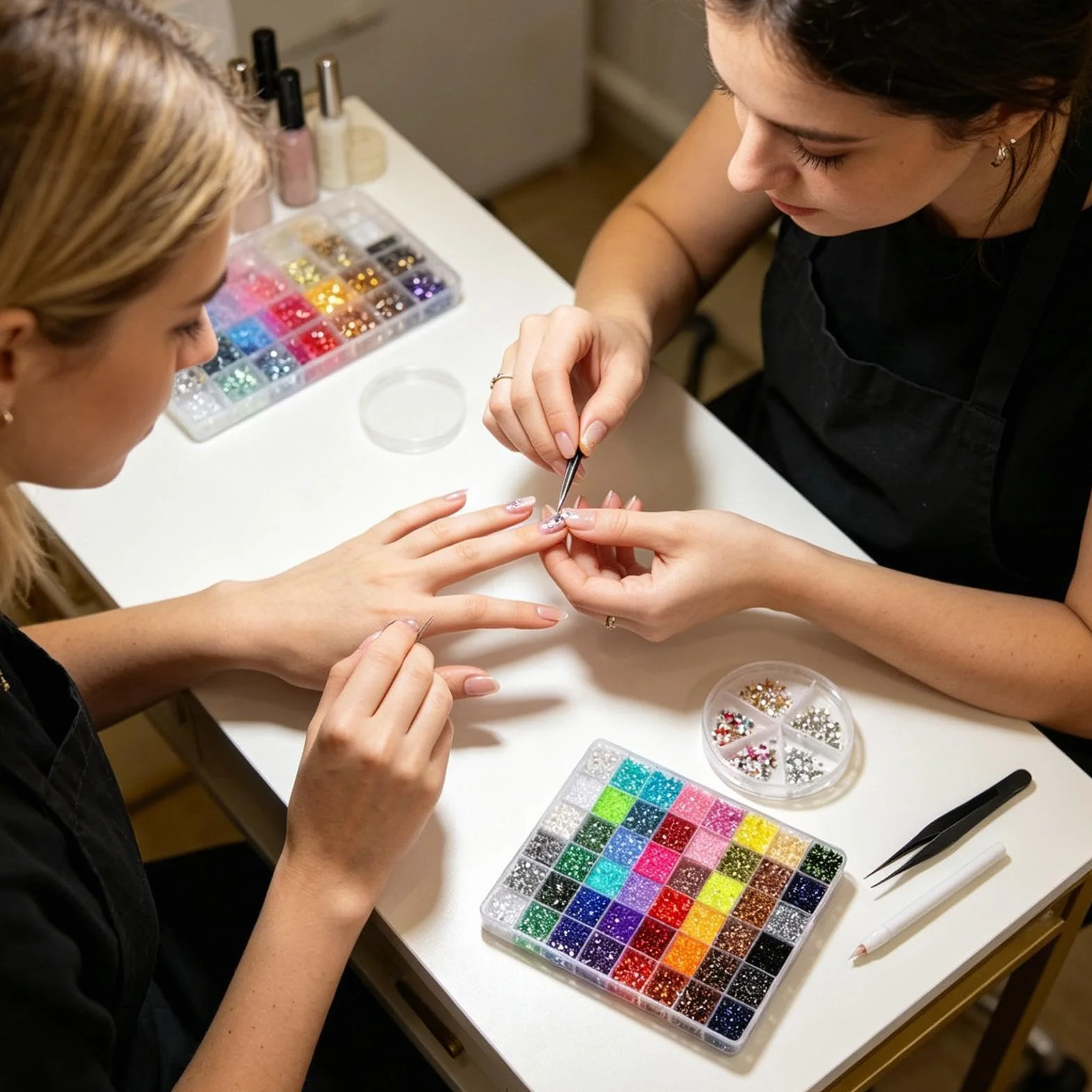 Rhinestones Bedazzling Kit, ozdoby do paznokci z klejnotami, wielokolorowe kamienie strasu z precyzyjnym aplikatorem, Rhinestone Bedazzler Kit, styl do etui na telefon i ubrania