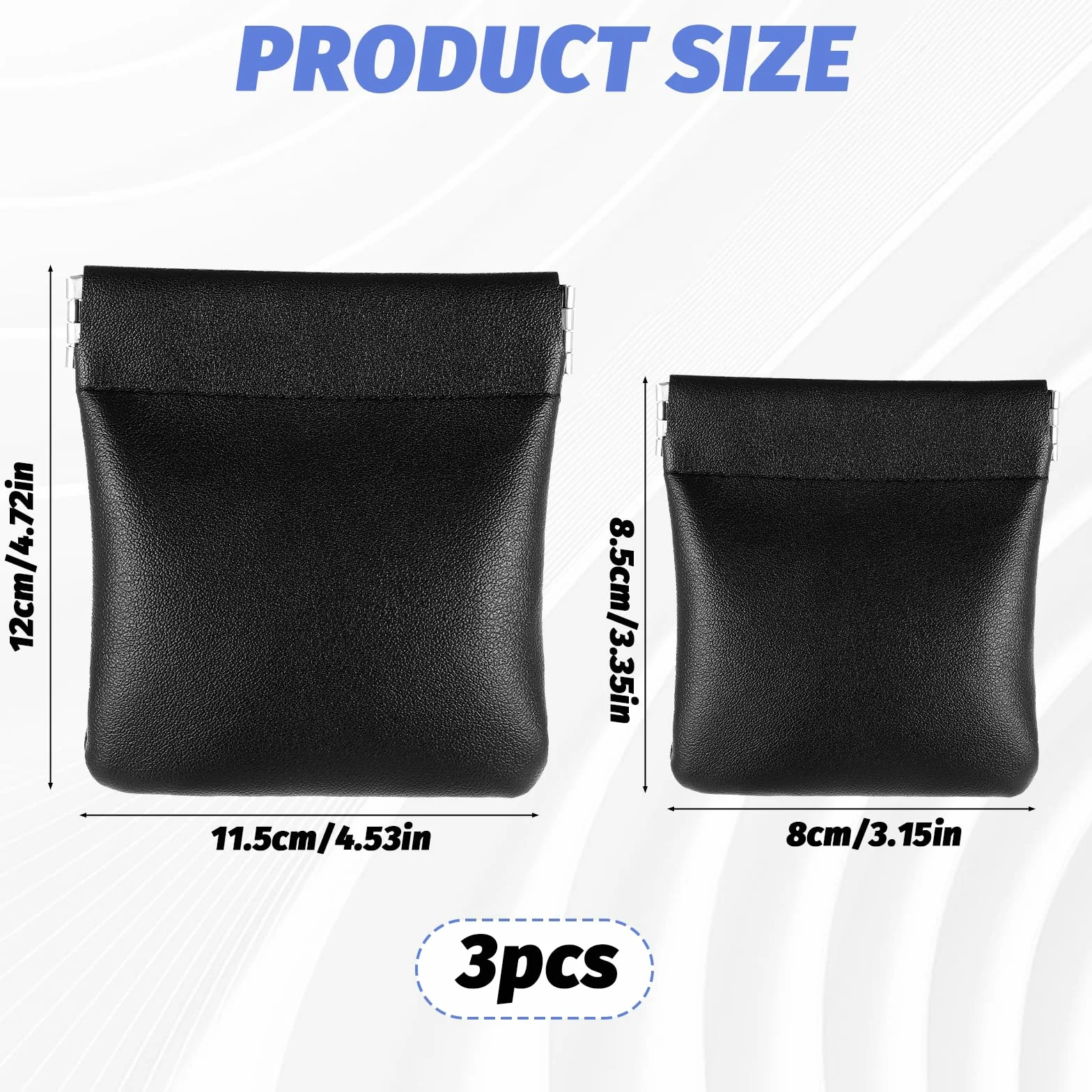 3 x mini skórzany mały portfel skórzany, mały portfel na monety dla kobiet i mężczyzn, etui na karty kredytowe, portmonetka, portmonetka na monety, na monety, klips do przechowywania kosmetyków