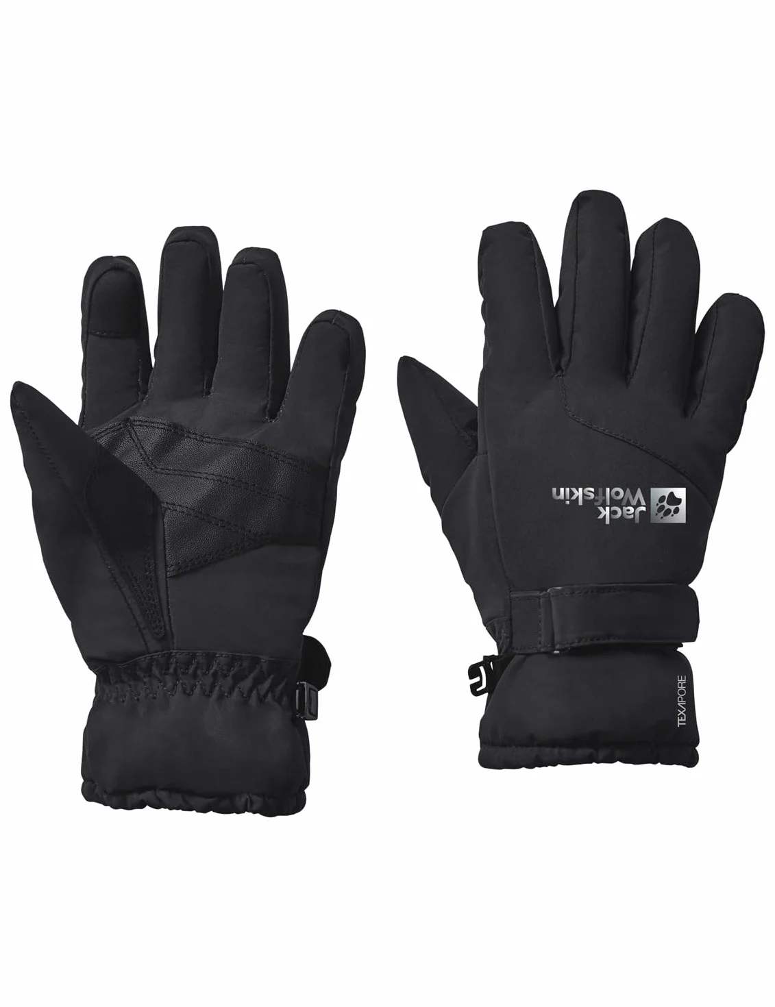 Jack Wolfskin Unisex dziecięce rękawiczki zimowe 2 l, czarne, 140, czarny, 140