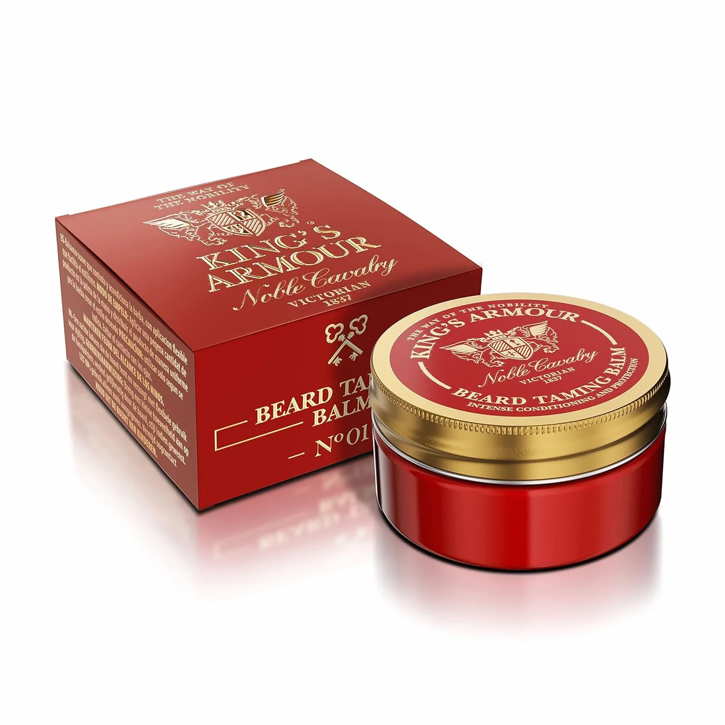King's Armour Balsam do brody (50 ml) – stylizuje, wzmacnia, zmiękcza i pielęgnuje brodę i wąsy – naturalny balsam do brody dla mężczyzn z olejkiem arganowym, jojoba i słodkich migdałów