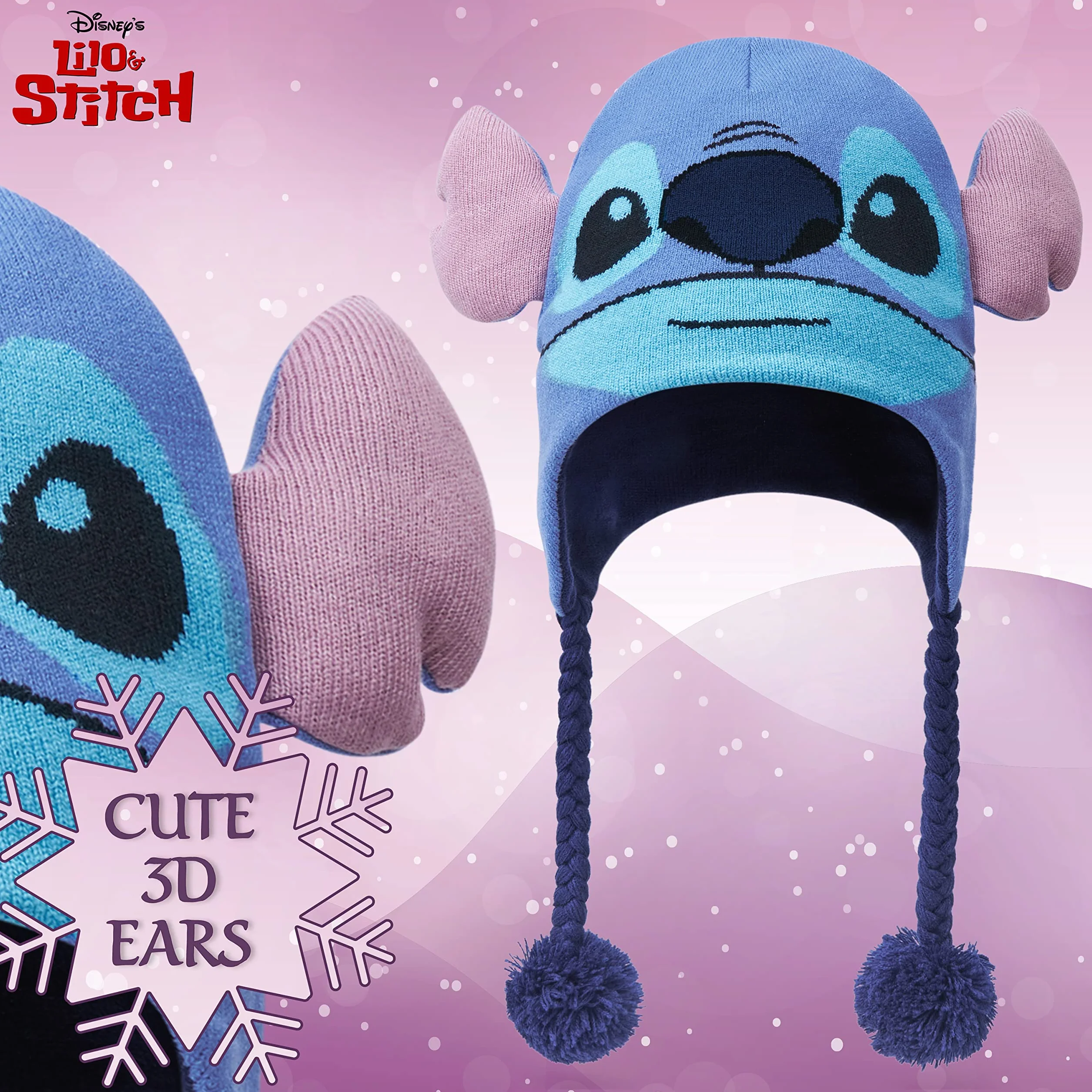 Disney Stitch czapka i szalik zestaw z rękawiczkami dla dziewcząt