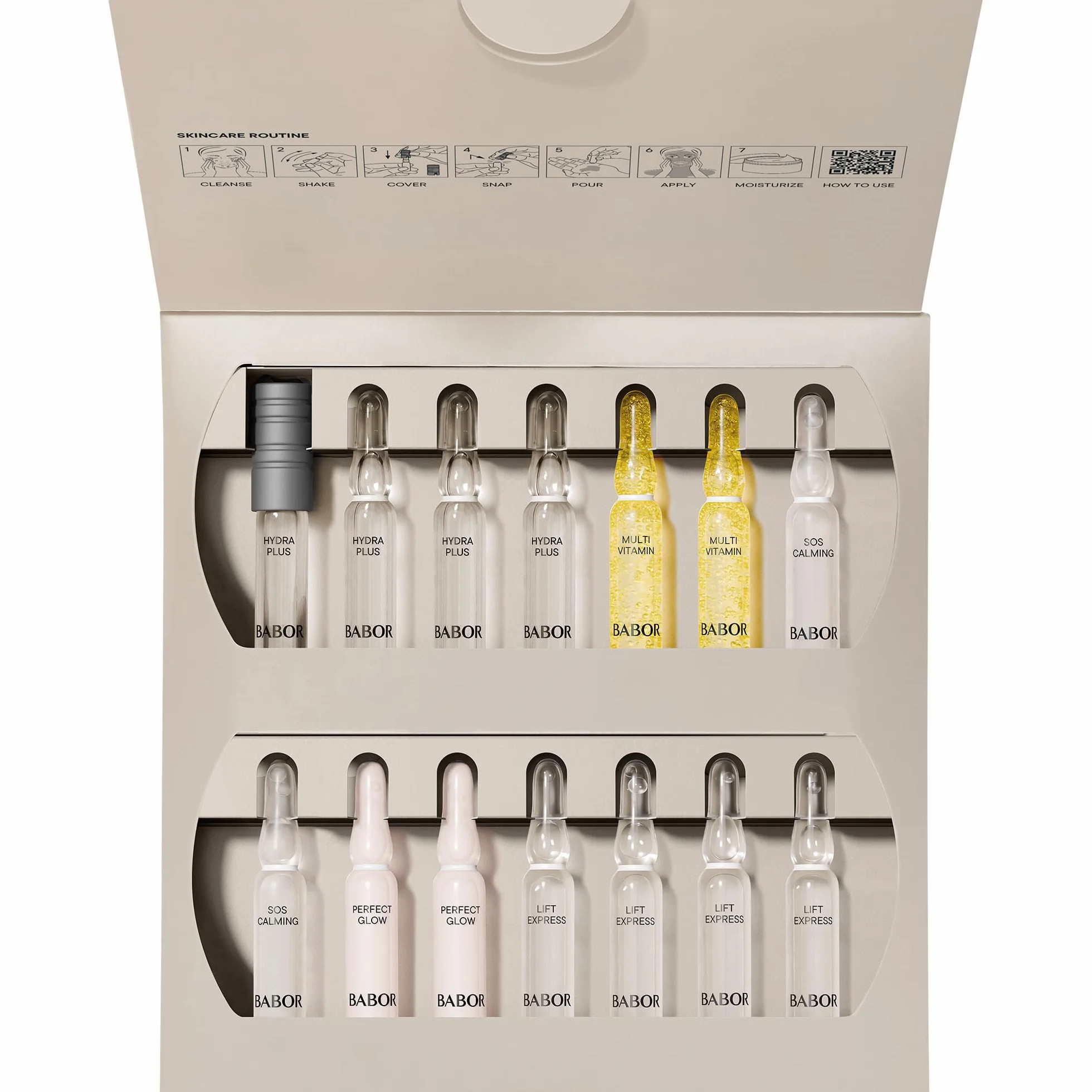 BABOR Zestaw prezentowy ampułek, intensywna 14-dniowa ampułka, nawilżenie, regeneracja i przeciwstarzenie, dla promiennej cery, zestaw kosmetyczny, Perfect Skin Collection