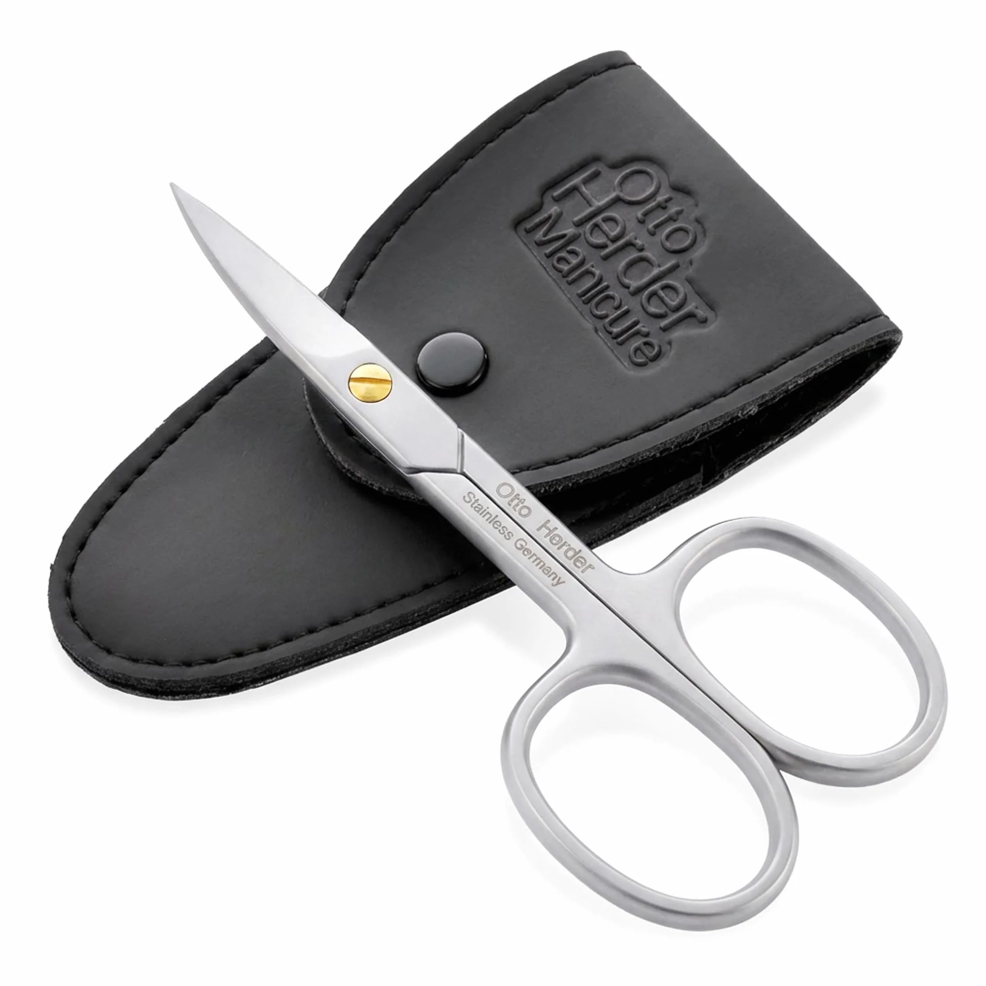 OTTO HERDER® Nożyczki do Paznokci Nierdzewne 9 cm Mikroząbki Regulowana Śruba Etui