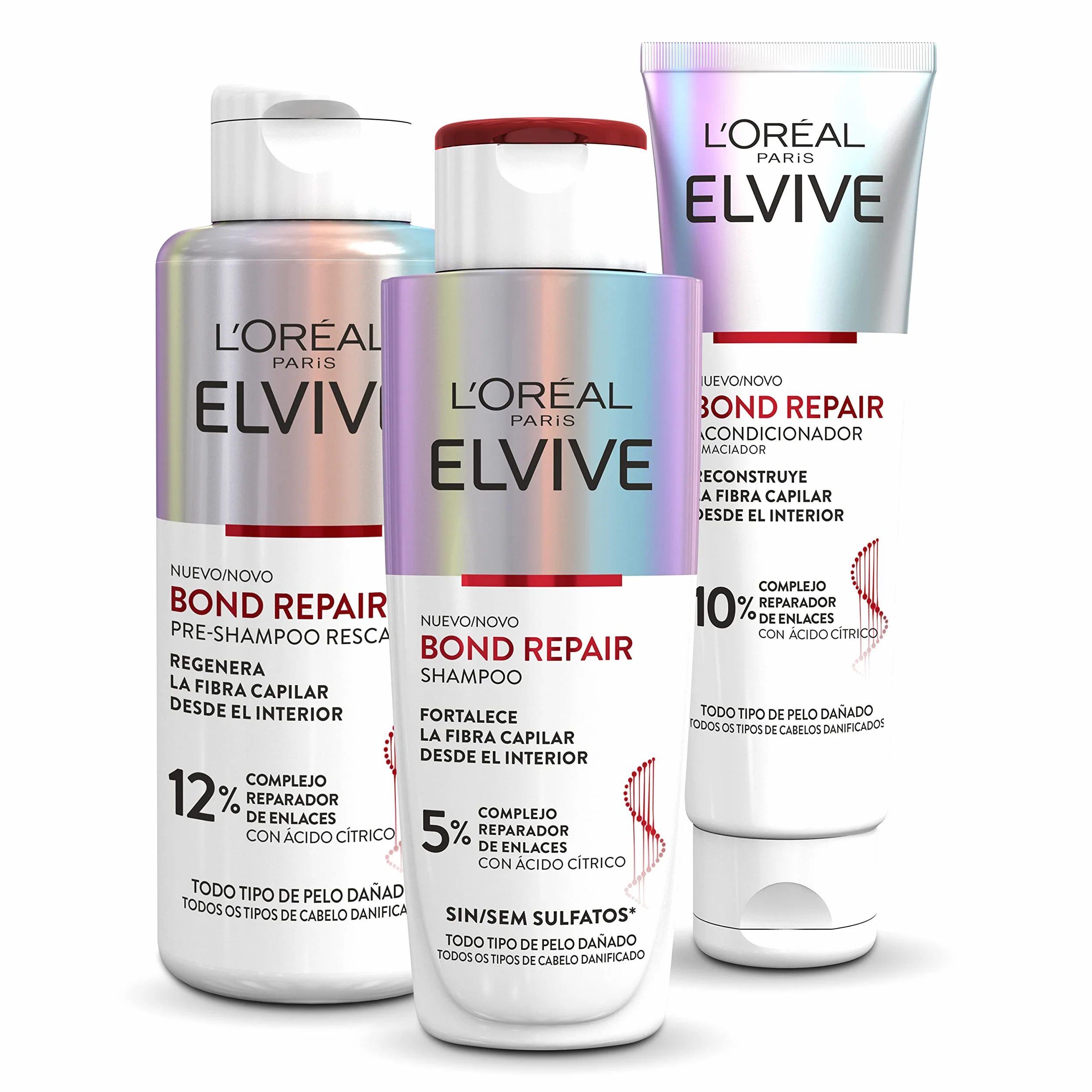 L'Oréal Paris Elvive Bond Repair Szampon bez siarczanów, Odżywka, Zabieg do naprawy zniszczonych włosów