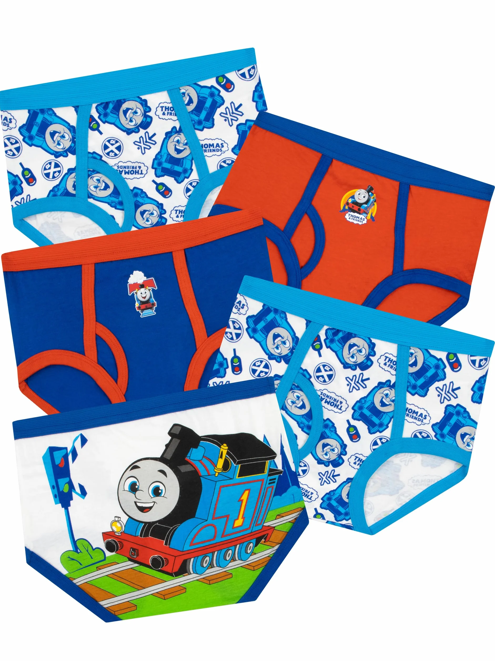 Thomas & Friends - Komplety Bawełnianych Majtek Dla Chłopców, 5 Sztuk | Majtki Dla Chłopców | Multipak Majtek Thomas I Przyjaciele