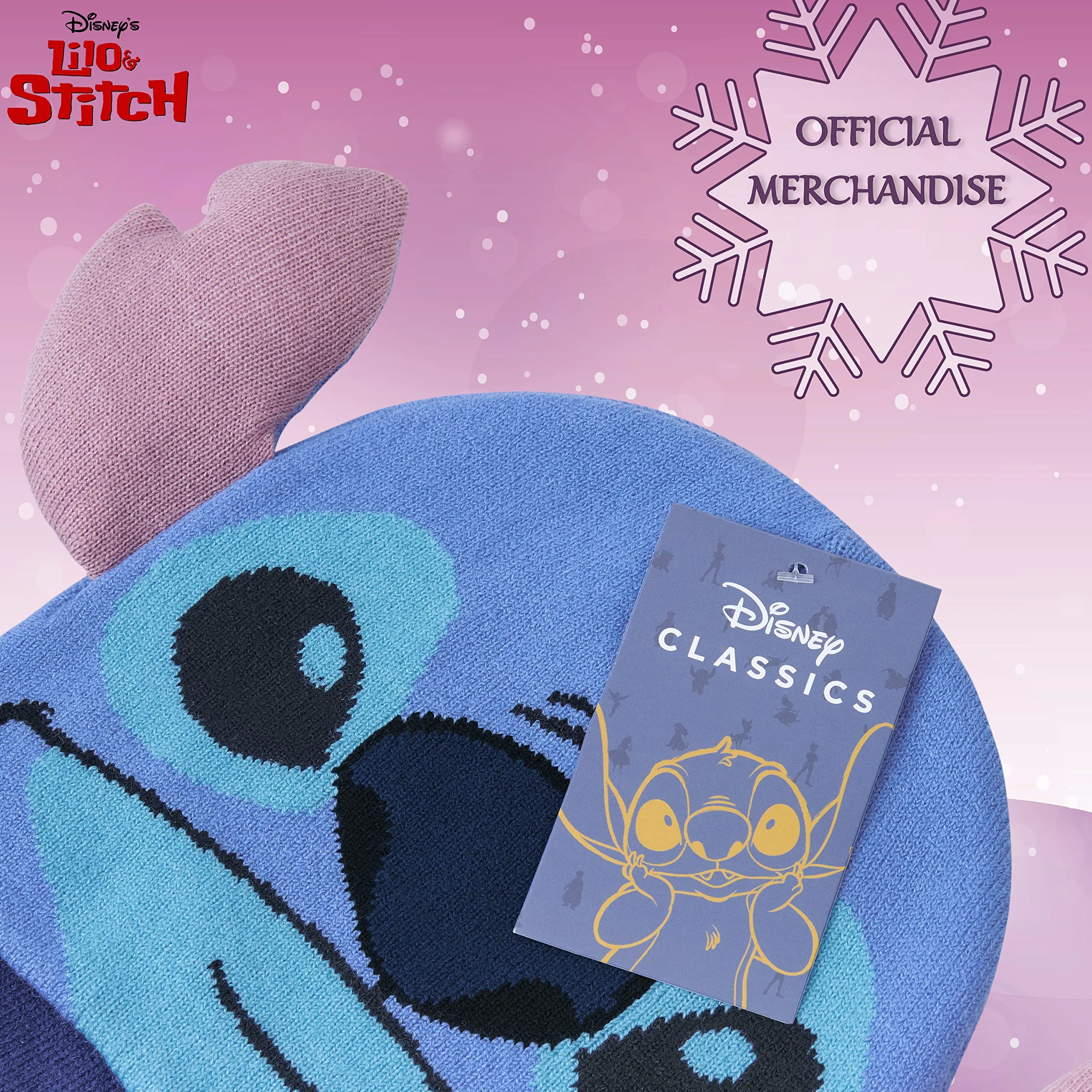Disney Stitch czapka i szalik zestaw z rękawiczkami dla dziewcząt