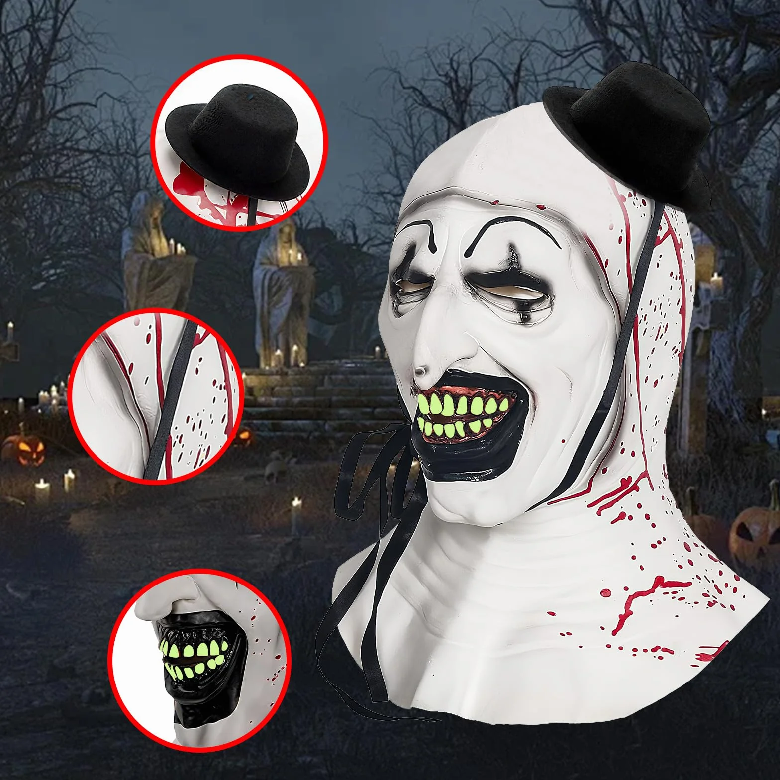 Maska przerażająca na Halloween z rekwizytami do kostiumu cosplay