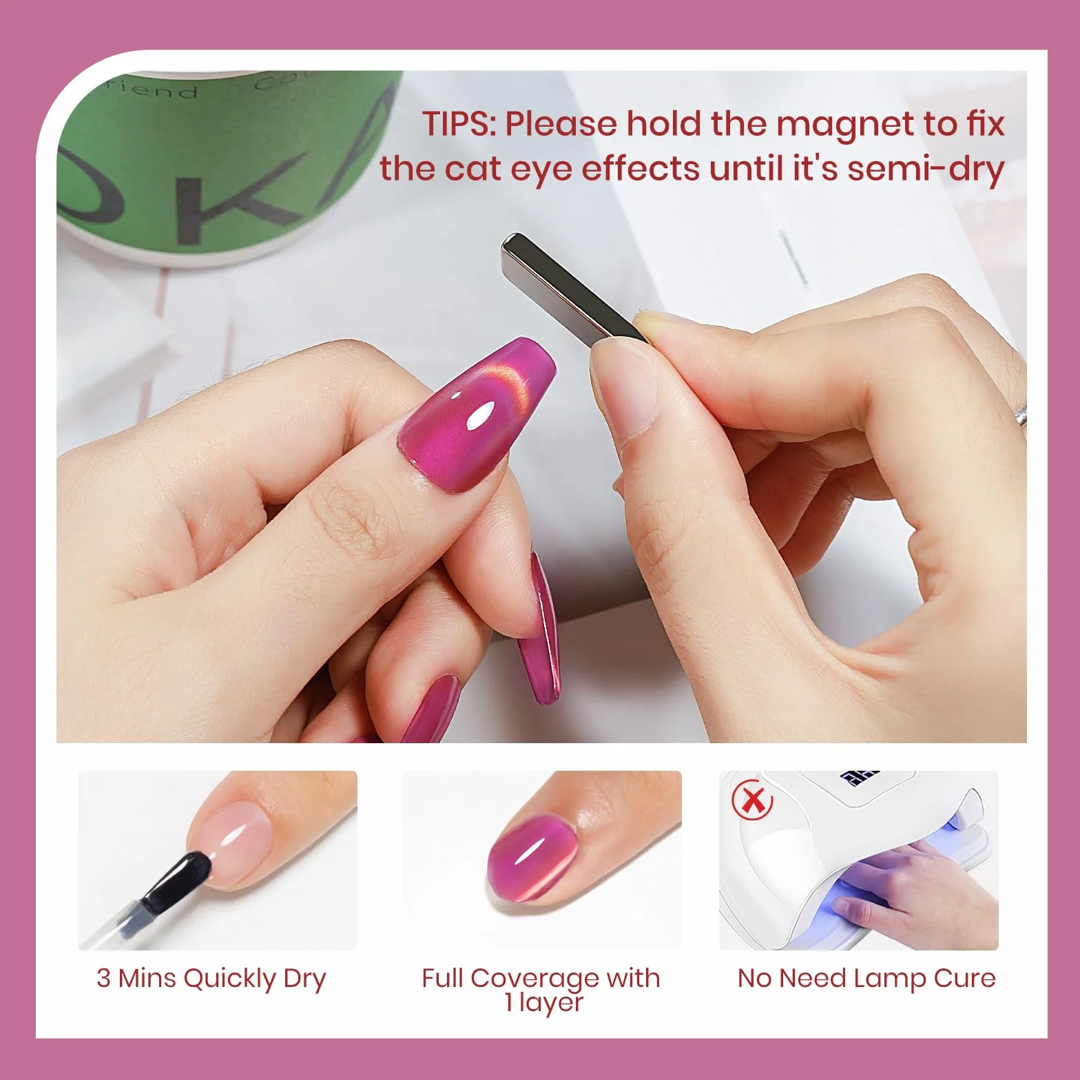 SUPWEE Cat Eye lakier do paznokci z magnesem, 16 ml, szybkoschnący, magnetyczny lakier żelowy bez lampy UV Quick Dry High Gloss Oil Based Nail Polish do majsterkowania i użytku domowego 028