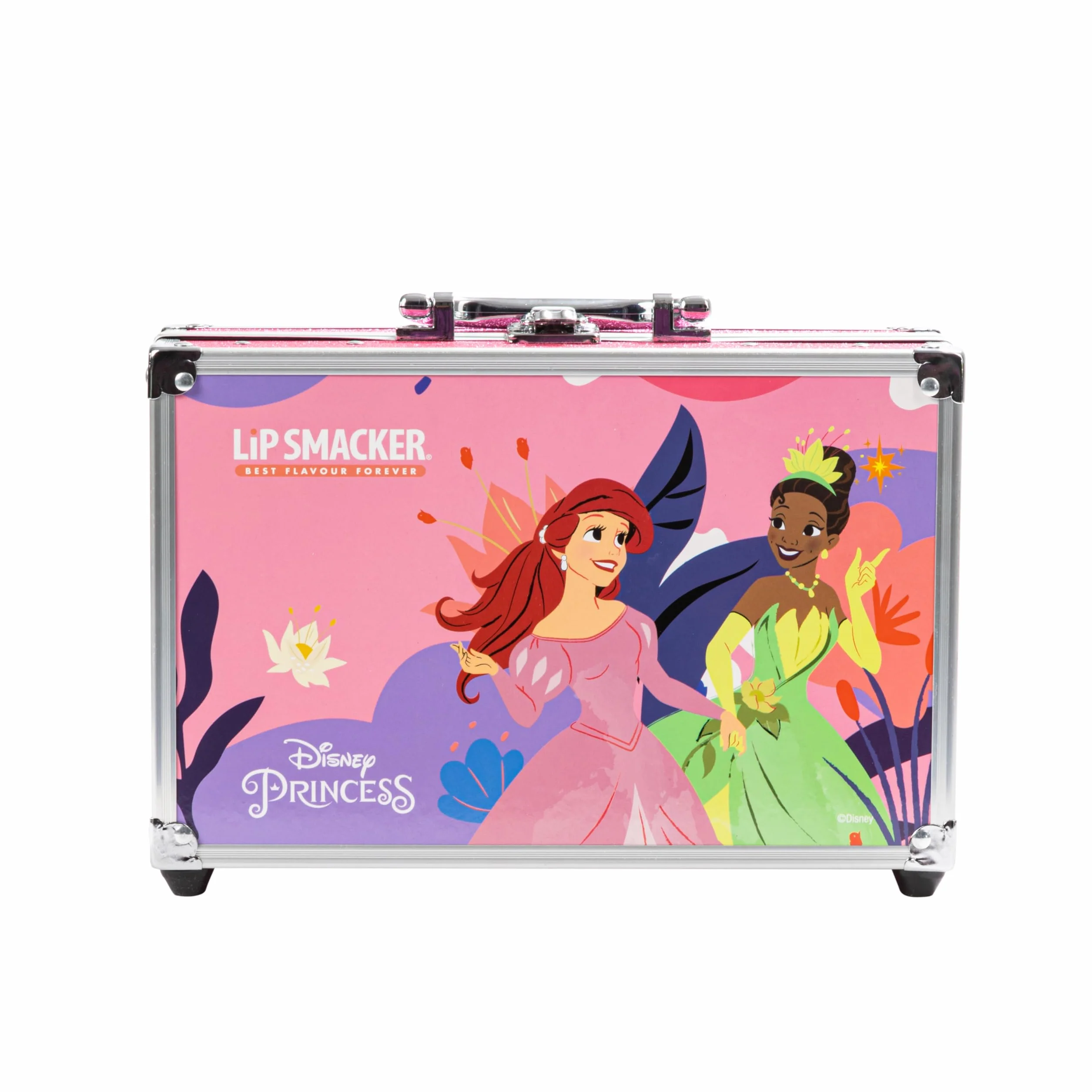 Lip Smacker Disney Princess Trolley, Zestaw do Makijażu dla Dziewczynki, 40+ Elementów do Makijażu Twarzy, Ust i Paznokci, w Tym Akcesoria Kosmetyczne do Włosów i Makijażu