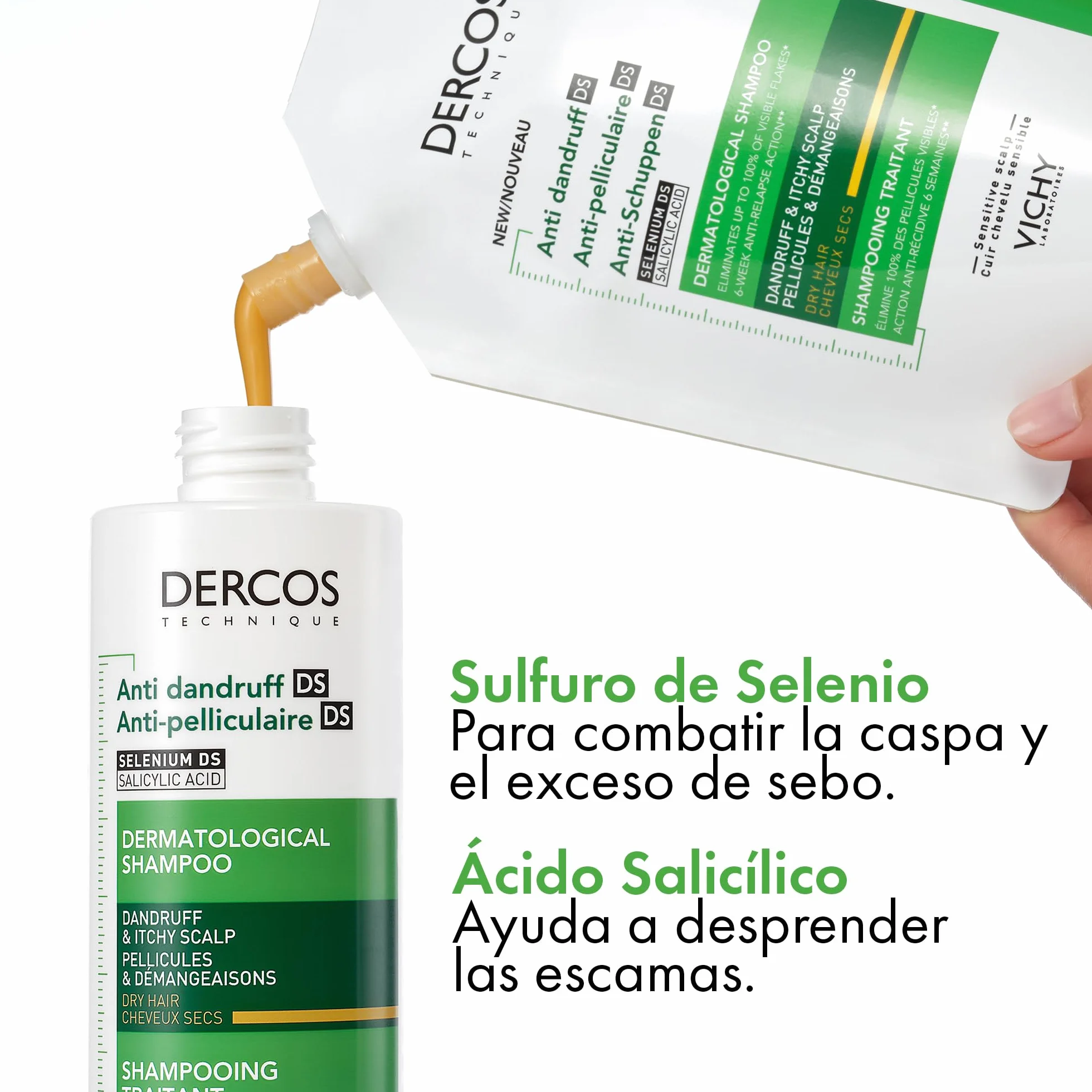 Vichy Dercos Szampon przeciwłupieżowy DS do włosów suchych 390ml