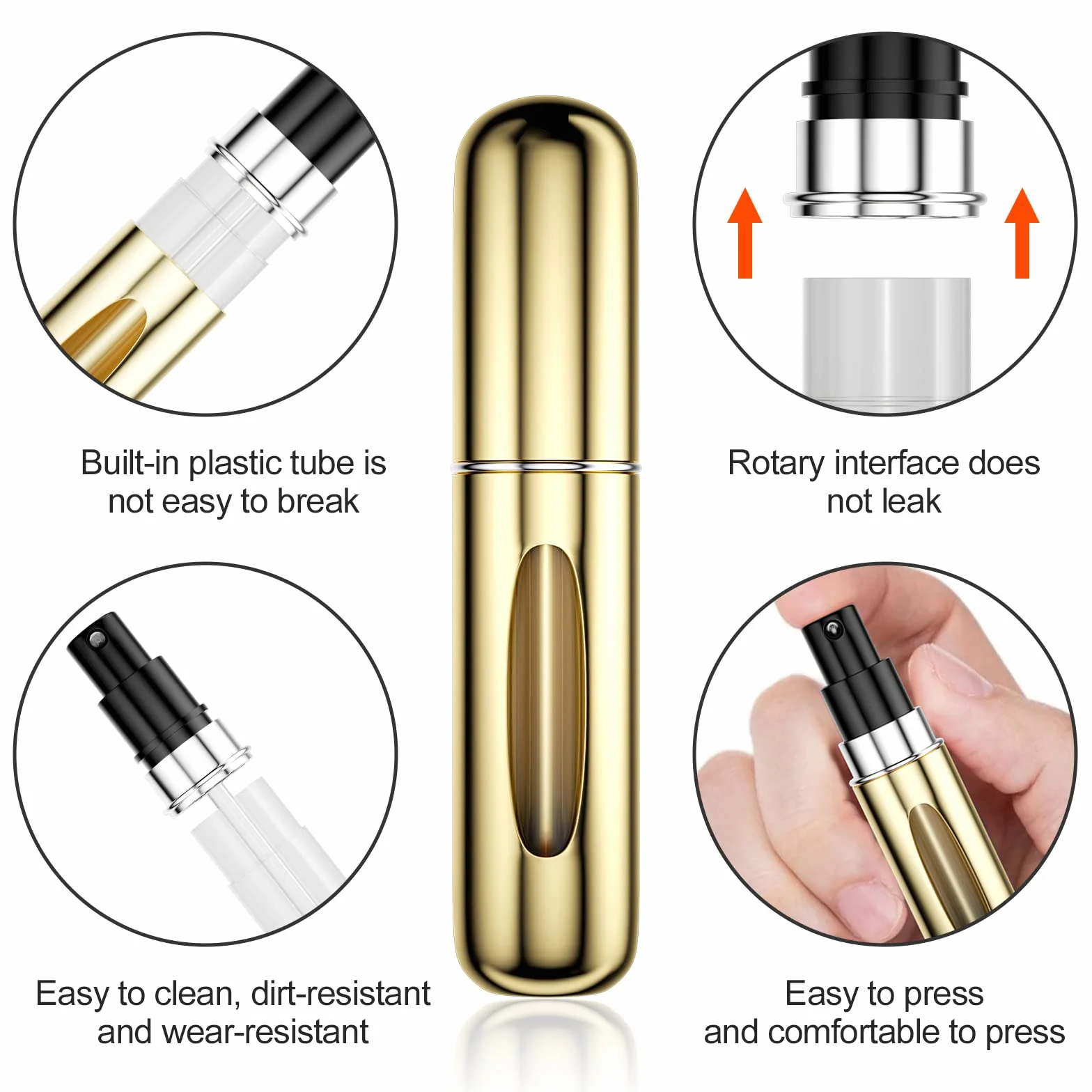 Newaner Rozpylacz perfum, 6 sztuk, 5 ml, rozpylacz kieszonkowy, przenośna minibutelka z rozpylaczem perfum, z okienkiem, dobra na spacery, podróże i wyjścia