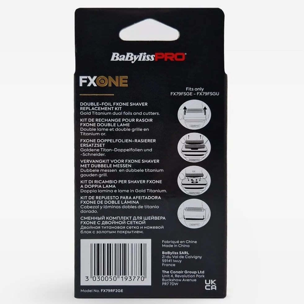 Babyliss Pro 4Artist Złoty zestaw zamienny z podwójnym ostrzem do golarki Fxone