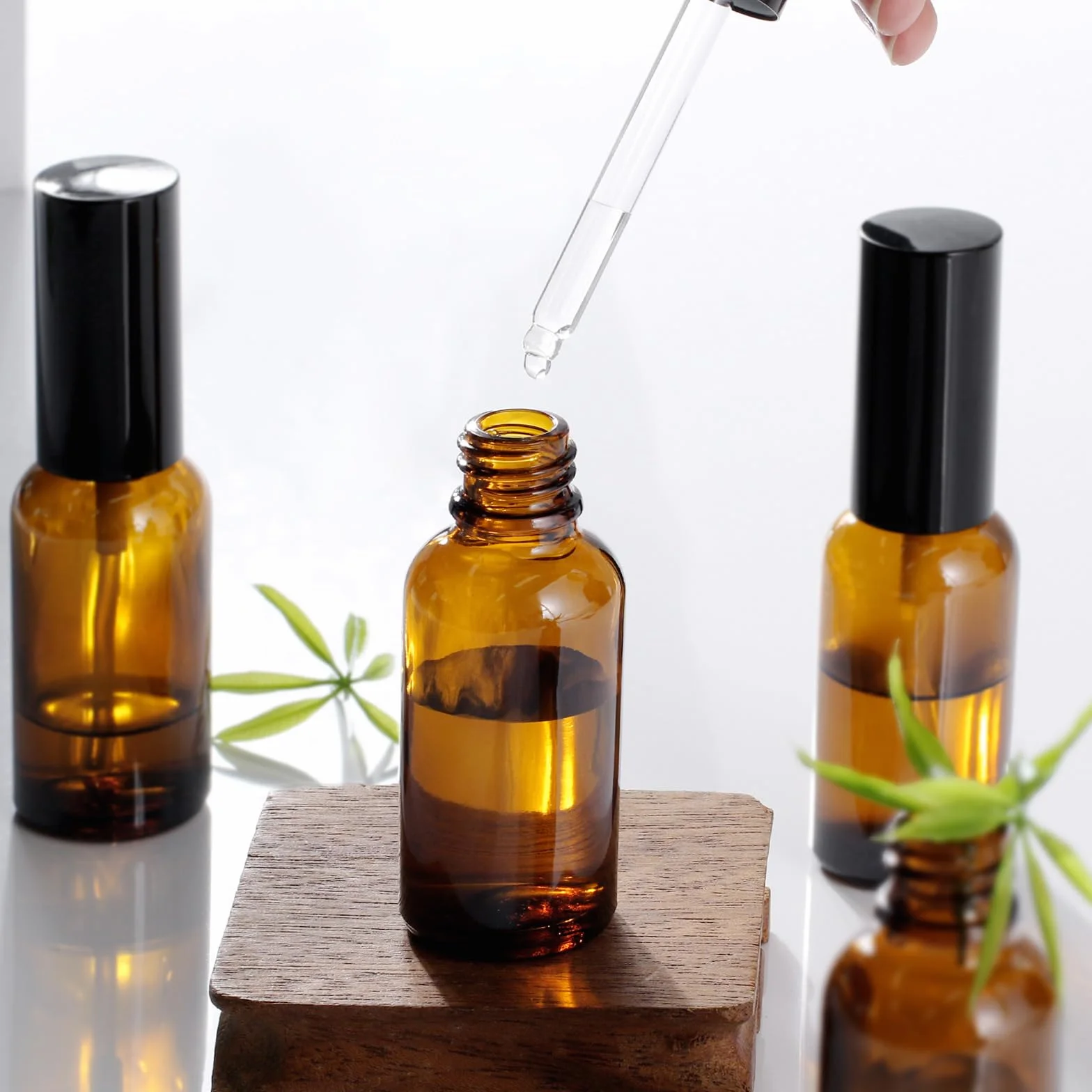 6 Sztuk 30ml Brązowa Szklana Butelka Zestawem Pipet, Ze Szklanym Spryskiwaczem, Butelką Balsamem, Butelką Kroplomierzem, Pipetą, Małym Lejkiem -Do Napełniania Produktów Do Pielęgnacji Skóry
