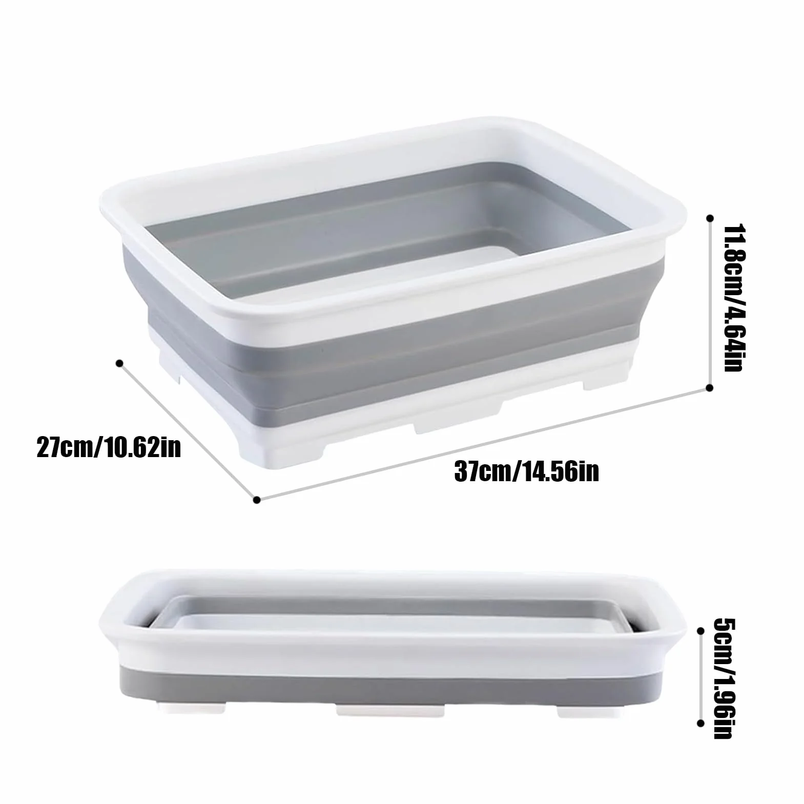 Foot Soak Basin, składana rurka, przenośny wiadro do spa, głębokie mycie, wodoodporny materiał, duża pojemność do użytku domowego, do podróży, na kemping, plażę, do pedicure, 14,57 x 10,63 x 4,65 cala
