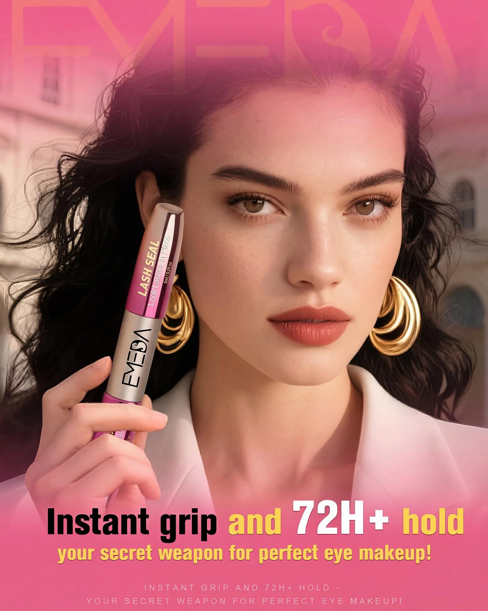 EMEDA Klej do rzęs 2 w 1 Lash Bond and Seal for Cluster Lashes, 48H wodoodporny i odporny na pot, długotrwały klej – Bez lateksu, łatwy w użyciu (6ml,Black+Clear)