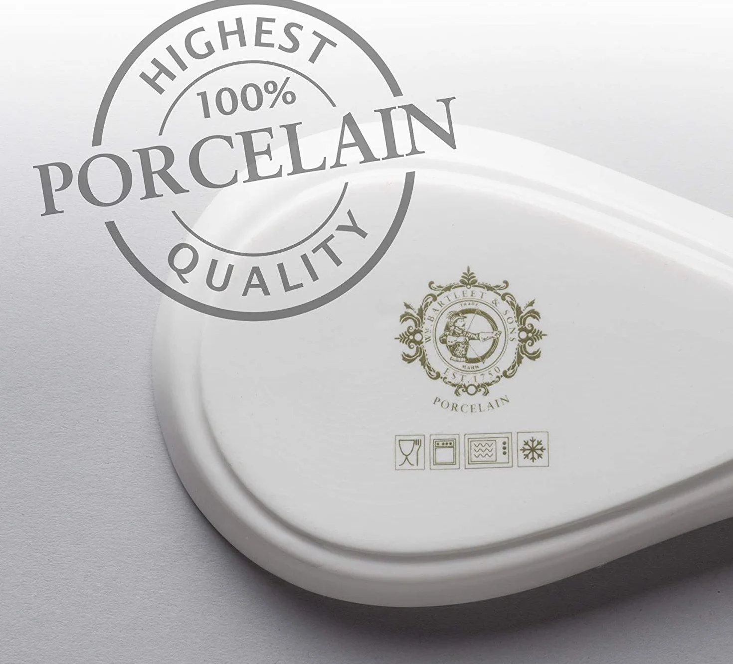 Wm Bartleet & Sons Tradycyjna porcelanowa podstawka na łyżki, biała