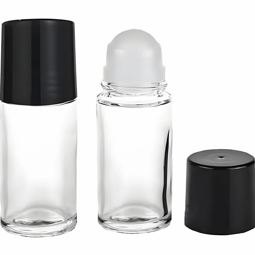 Roll on szklane butelki na olejki eteryczne, 30 ml, 2 sztuki napełnianych pustych pojemników z nakrętką kulkową, przezroczyste, szczelne, do olejków eterycznych, masaży zapachowych