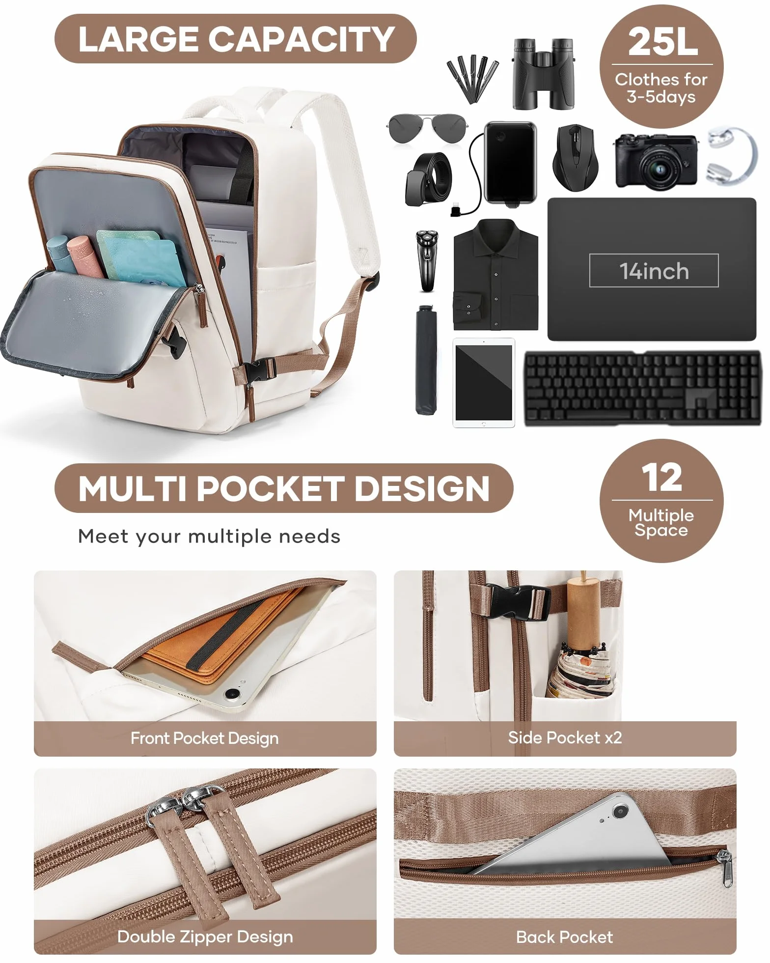 BJLFS plecak próżniowy z pompką 40x30x20 Bagaż Podręczny 40x30x20 Plecak do Ryanair Plecak Podróżny Ryanair 40x20x25 do Samolotu Cabin Bag 20L Easyjet Cabin Bag 45x36x20 Wodoodporna Torba na Laptopa