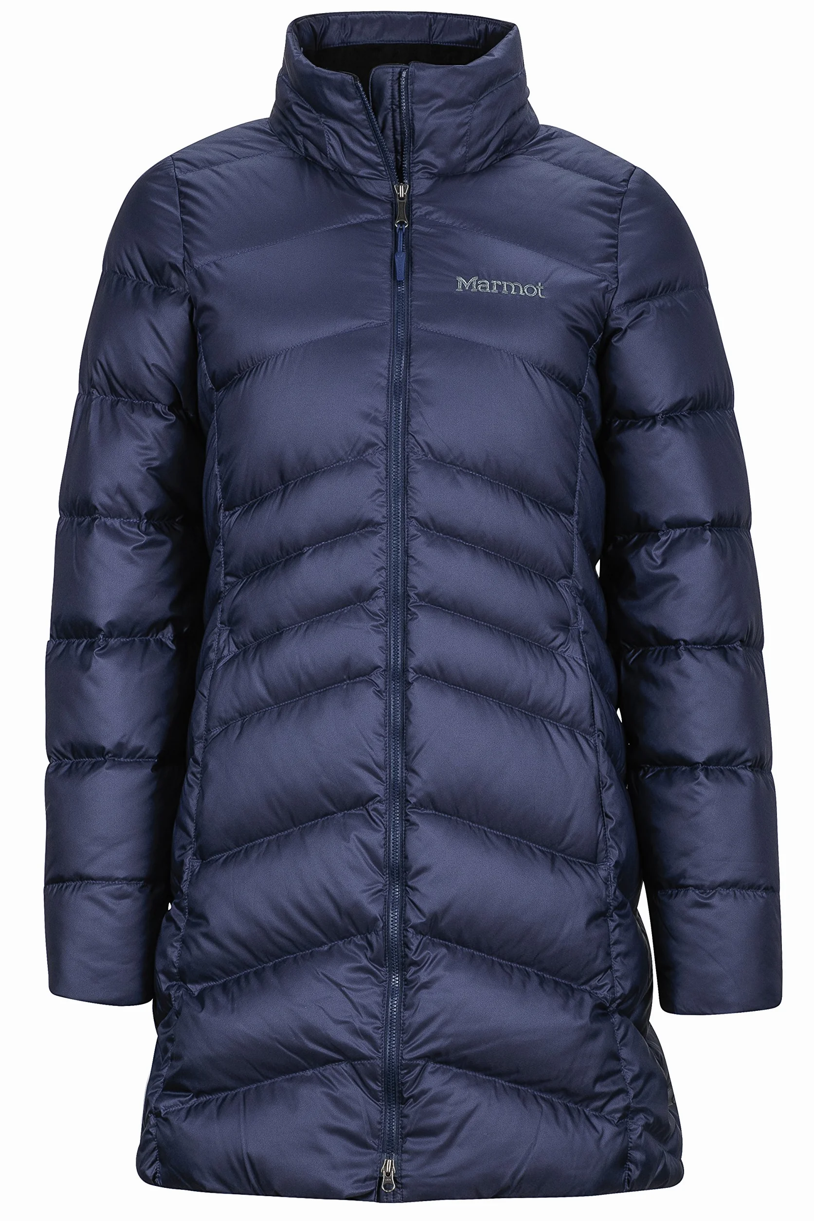 Marmot Kobiety Wm's Montreal Coat F22, Lekka kurtka puchowa, sprężystość puchu 700 FP, ciepła parka, stylowy płaszcz zimowy, wodoodporny, wiatroszczelny, Midnight Navy, M