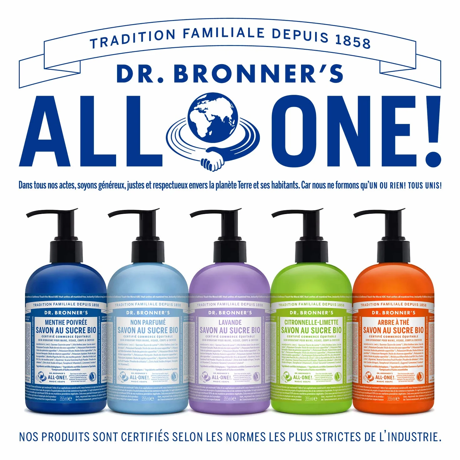 Dr.Bronner's Savon pur végétal Citronnelle Citron Vert 355 ml