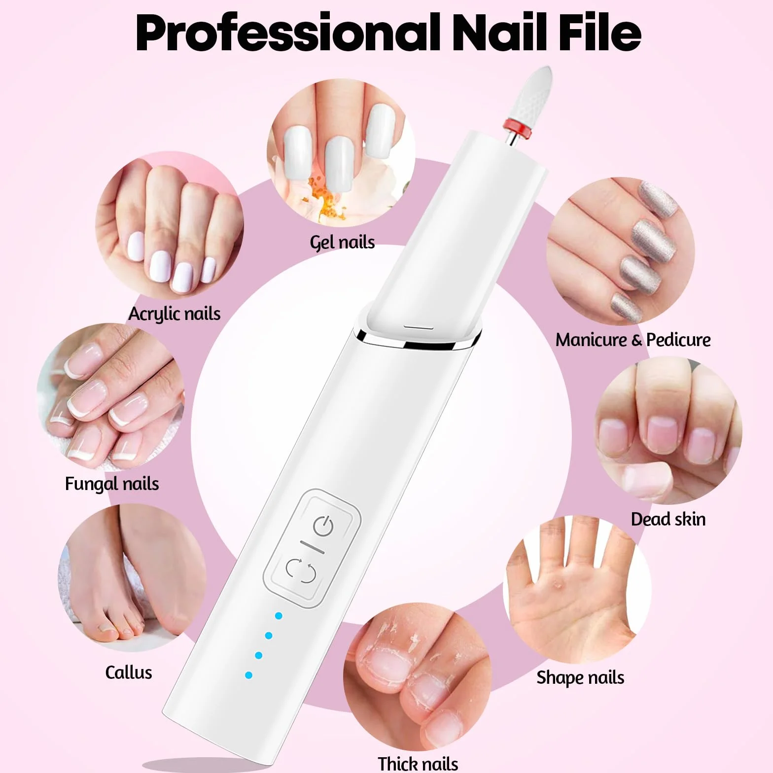 Profesjonalna elektryczna frezarka do paznokci, zestaw do manicure, 15 000 obr./min, regulowana prędkość, pedicure, zestaw do manicure żelowego, skórek paznokci, żel akrylowy, zestaw do manicure dla