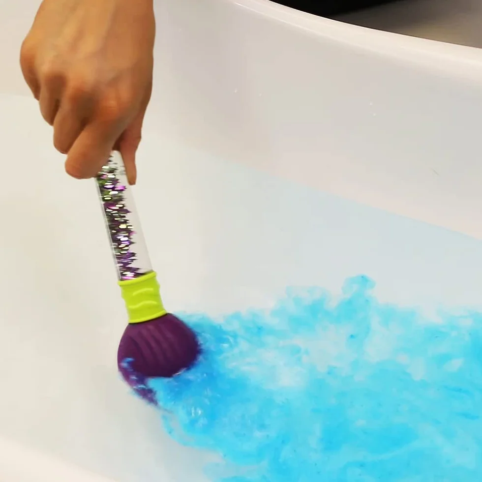 ZIMPLI - Baff Bombz Magic Brush, 4 x kule do kąpieli, magiczna różdżka, twórz kolorowe, musujące wzory w wannie, dostępne opakowania uzupełniające 4, 12 lub 20 sztuk w sklepie ZIMPLI