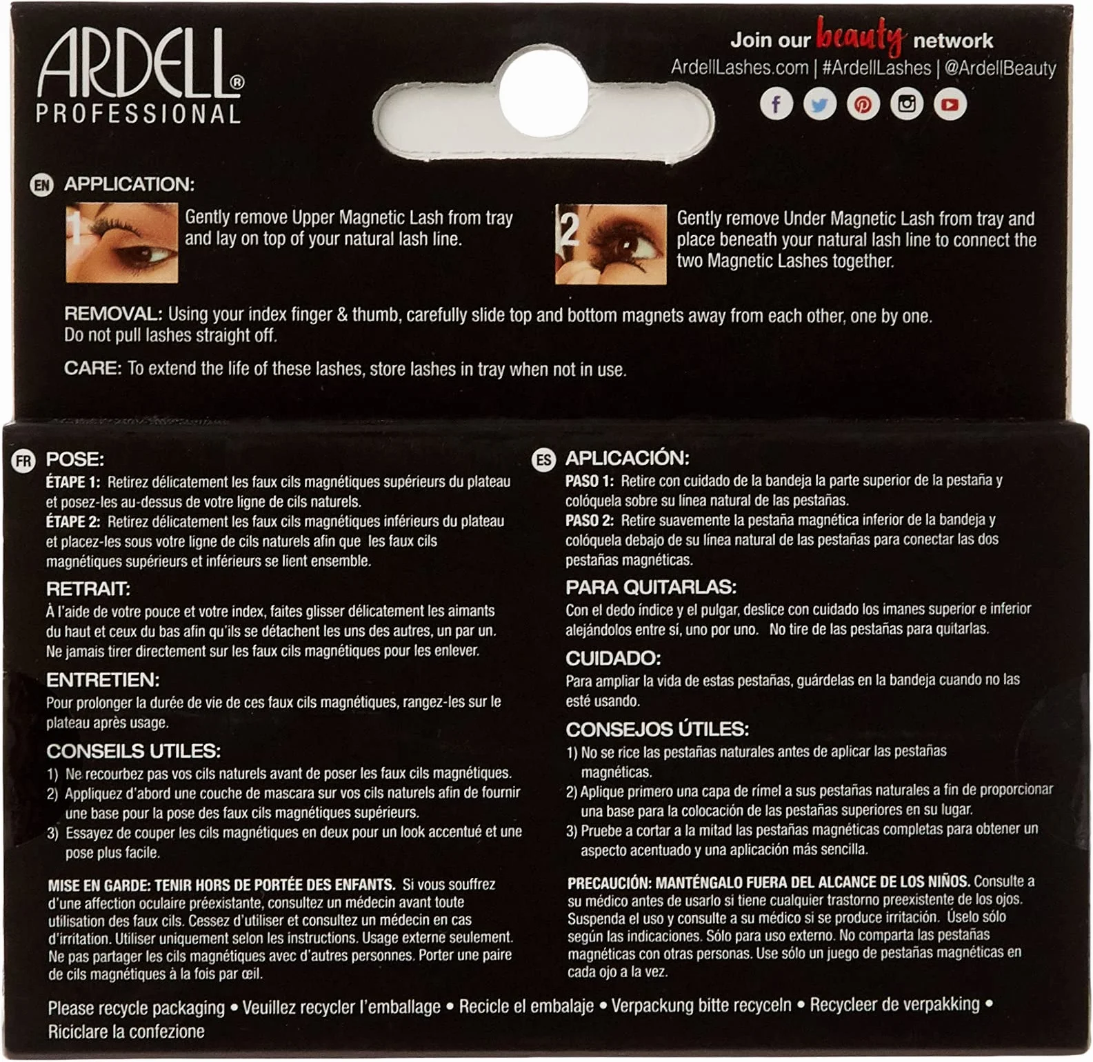 ARDELL Magnetic Lashes Double 110 – magnetyczne rzęsy z prawdziwych włosów, bez kleju, wegańskie, wielokrotnego użytku