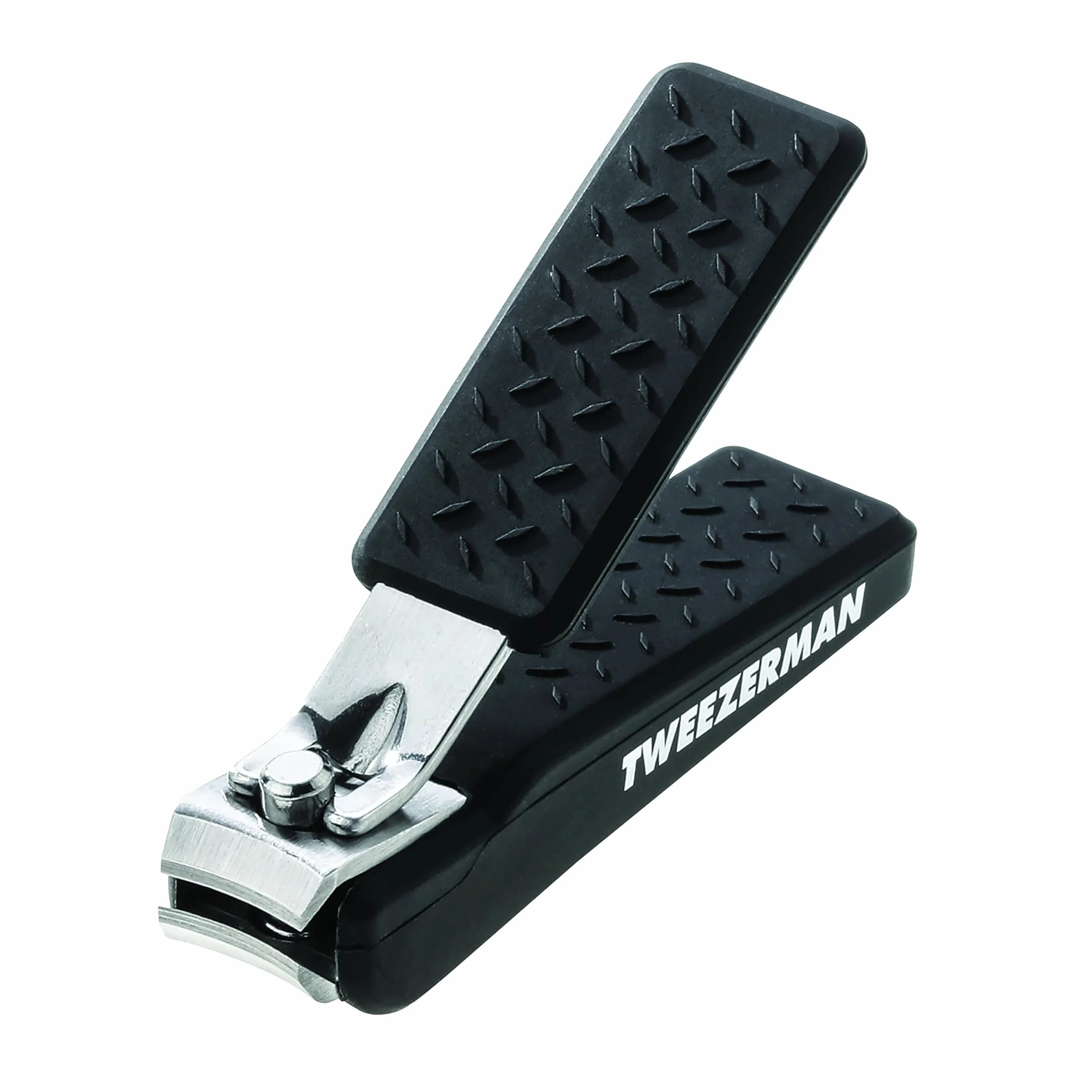 TWEEZERMAN Obcinacz do paznokci (Precision Grip, ostre, zaokrąglone ostrza tnące, w zestawie etui do przechowywania), czarny