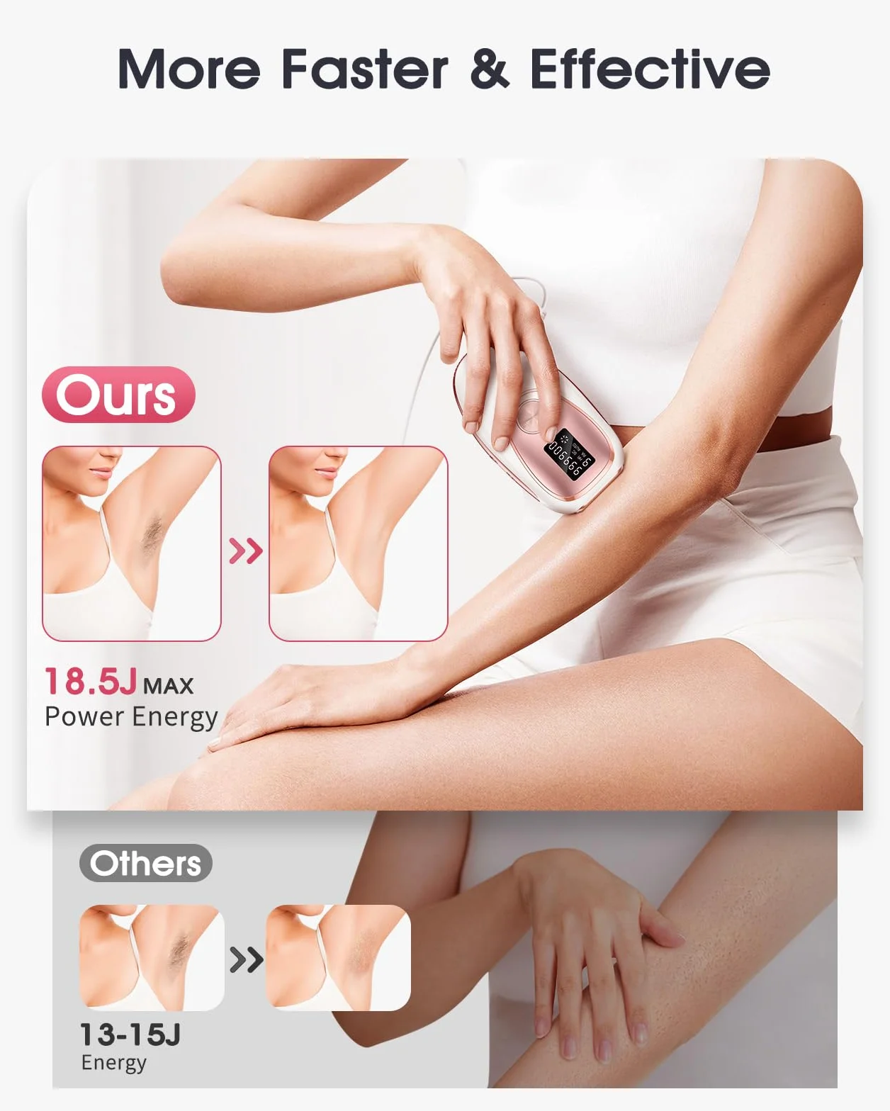 LYSMOSKI Laser Hair Removal with Cooling - 3 IN 1 IPL Hair Removal with 9 Levels, Painless Hair Remover Device for Women Men, for Whole Body, Home Use