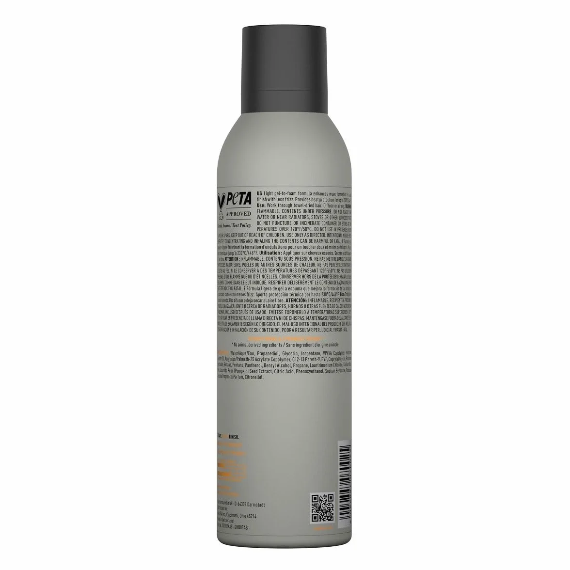 KMS CurlUp Wave Foam – pianka do loków do elastycznych fal i loków, objętość i naturalna definicja – 200 ml