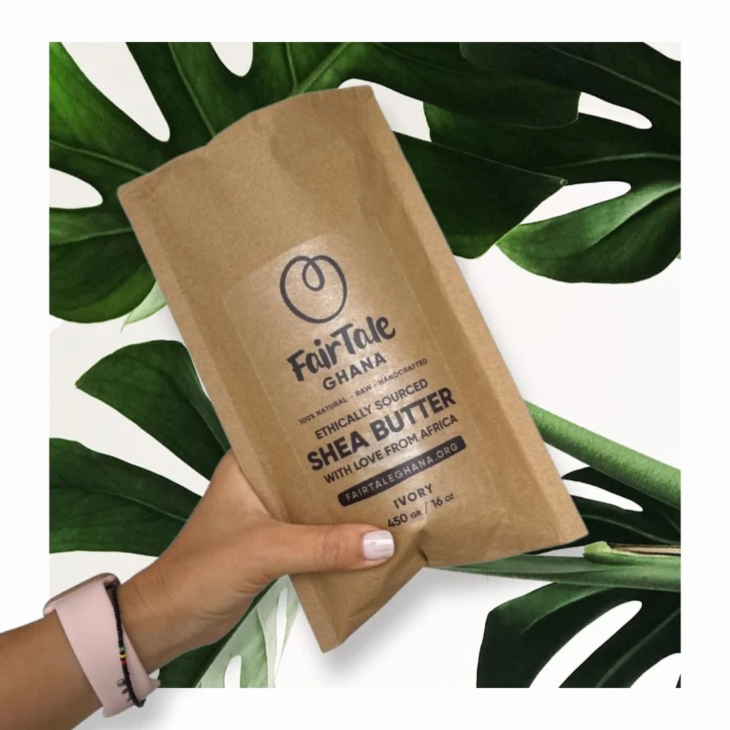 FairTale GHANA Surowe Afrykańskie Masło Shea 16 oz / 450 gr. Dziko zebrane, etycznie pozyskiwane, 100% naturalne, nierafinowane, roślinne, wegańskie, kość słoniowa