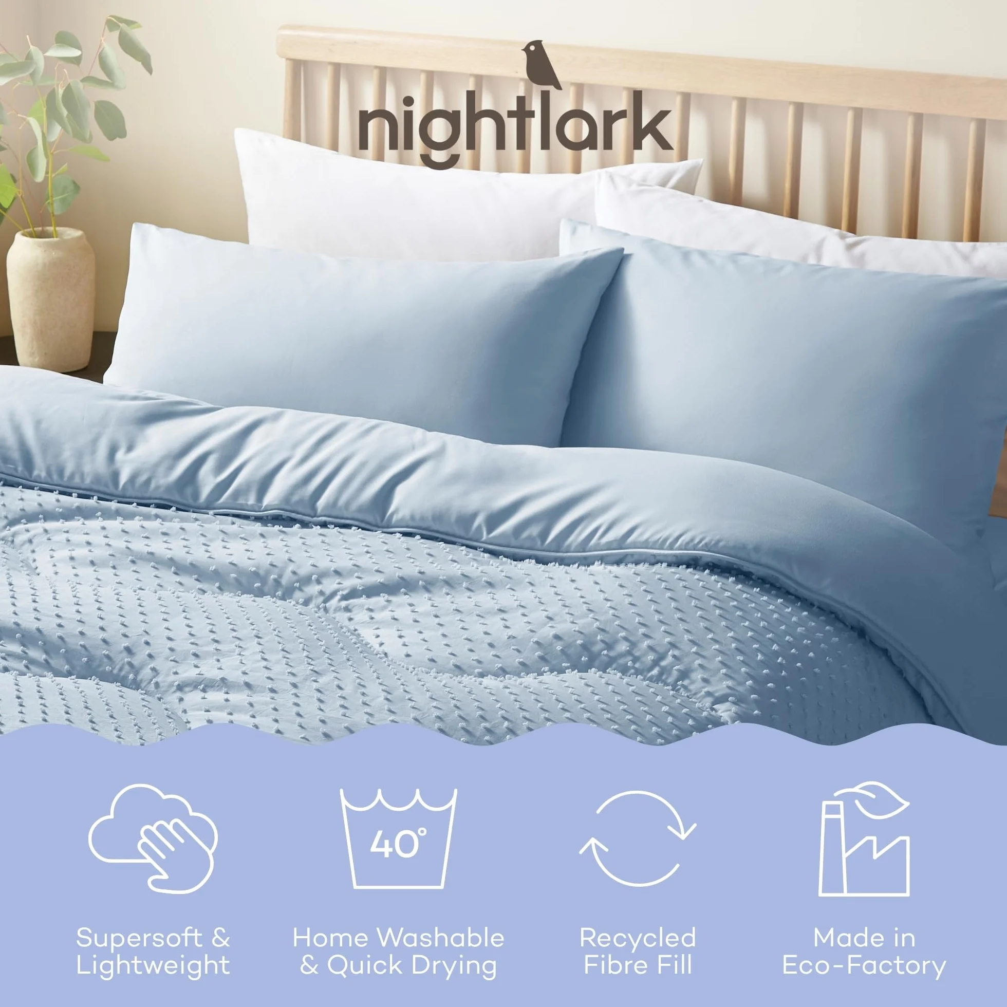 Night Lark Zestaw kołdry bez pokrowca - 10,5 Tog - King - Kolekcja w kropki - Luksusowa pościel - Hipoalergiczna - Można prać w pralce - Ciemnoniebieski