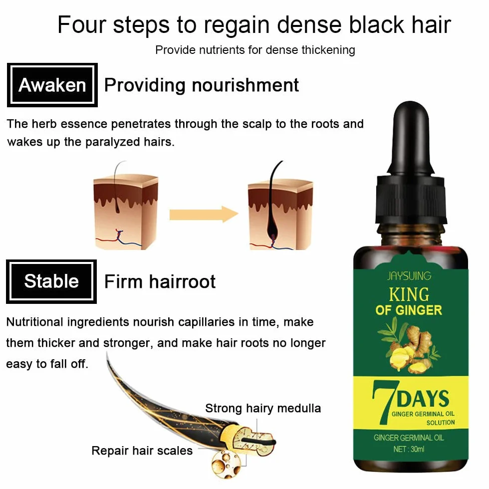 Serum na porost włosów z imbirem, Hair Growth Treatment dla kobiet i mężczyzn (2 sztuki)