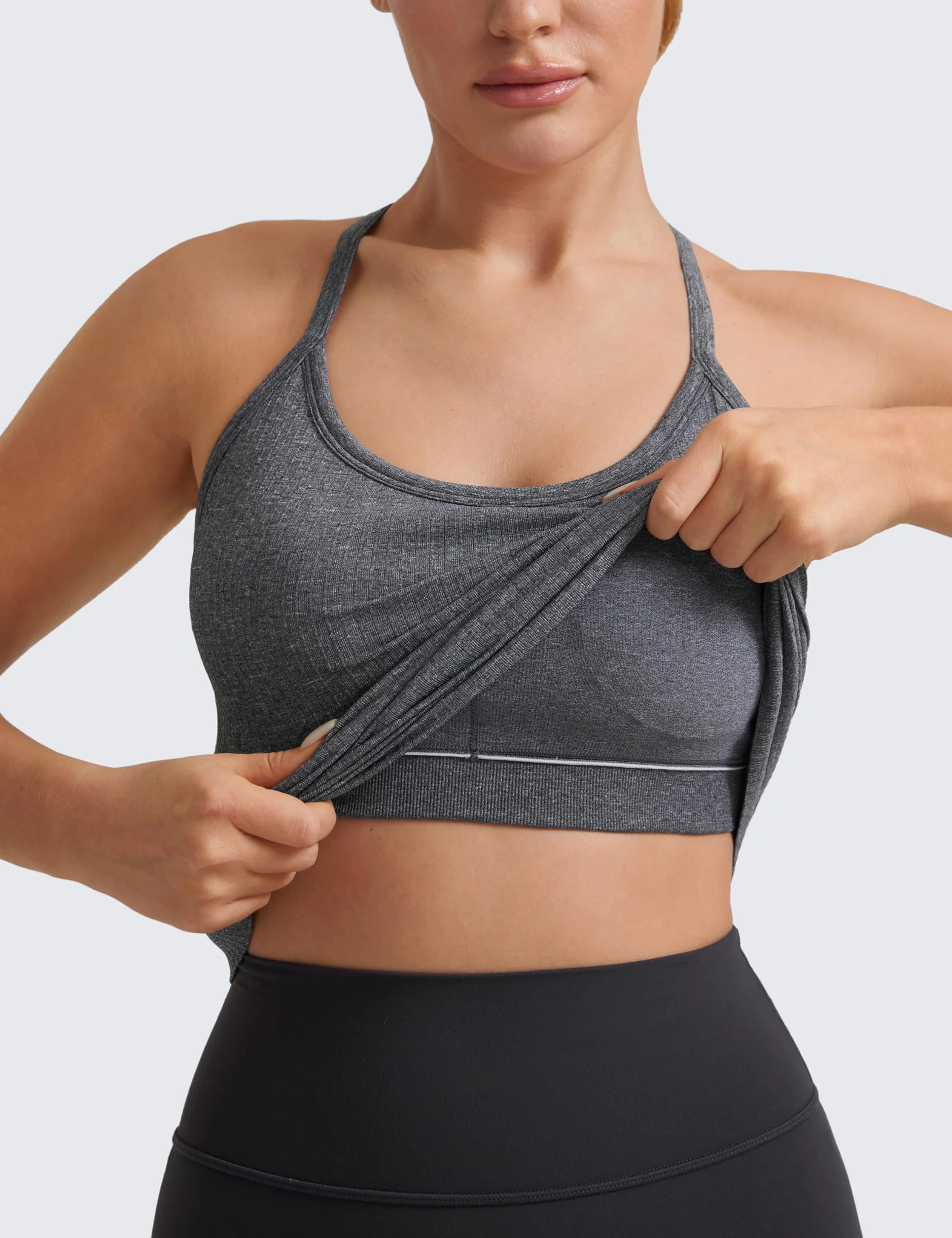 CRZ YOGA Bezszwowe Koszulki Treningowe Dla Kobiet Racerback Athletic Camisole Sportowe Koszulki Z Wbudowanym Biustonoszem