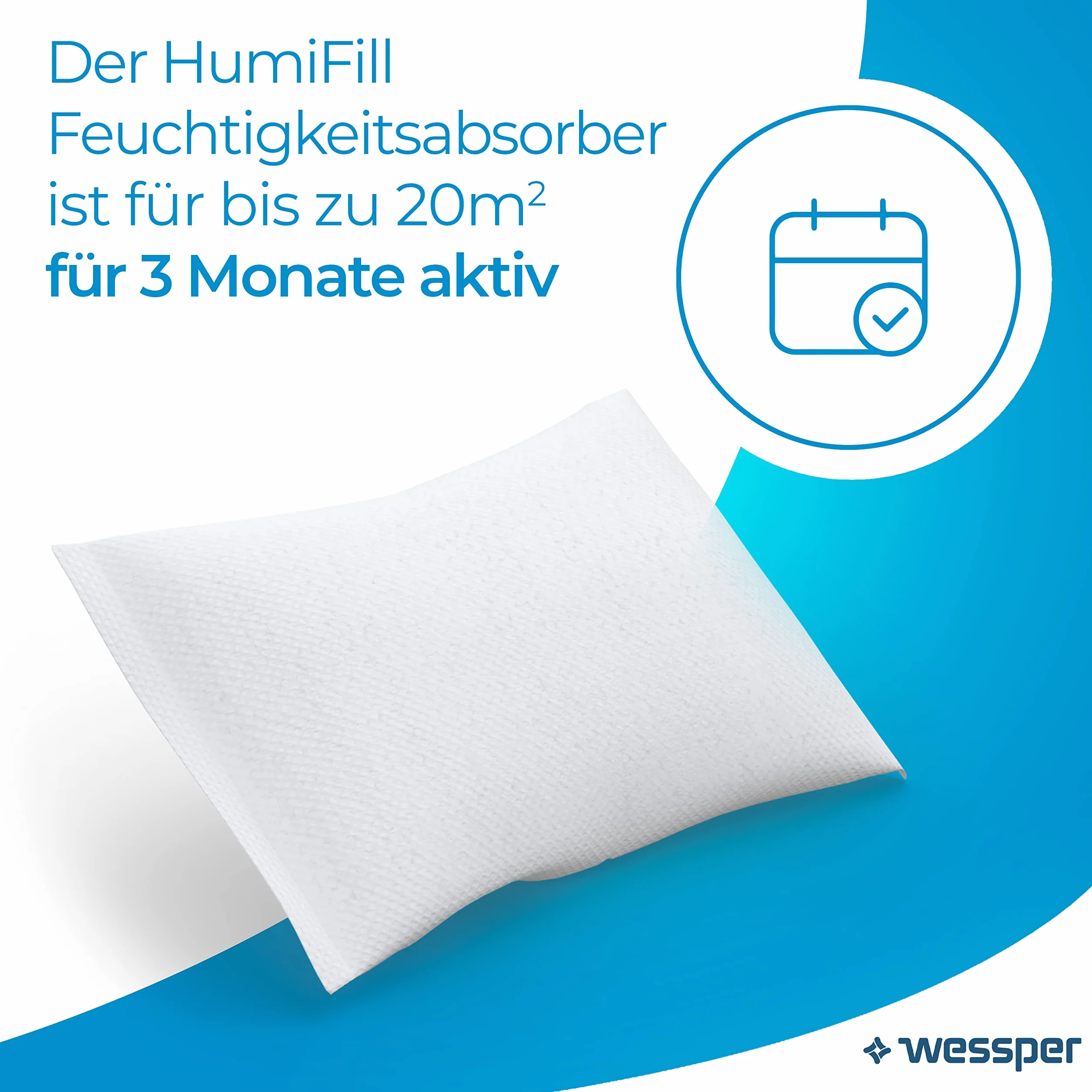 Wessper Humifill Classic zestaw uzupełniający, osuszacz powietrza do pomieszczeń, pasuje do wszystkich pochłaniaczy wilgoci, do samochodów, biura, piwnicy, przechowywania, salonu, 10 sztuk, 250 g, biały