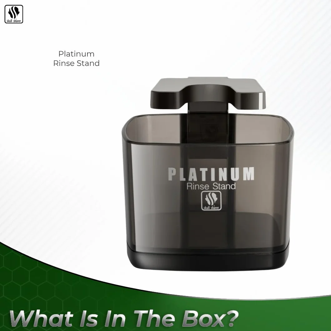 Stojak Platinum Rinse Skull Shaver do golarek elektrycznych Pitbull Butterfly Kiss Palm czarny