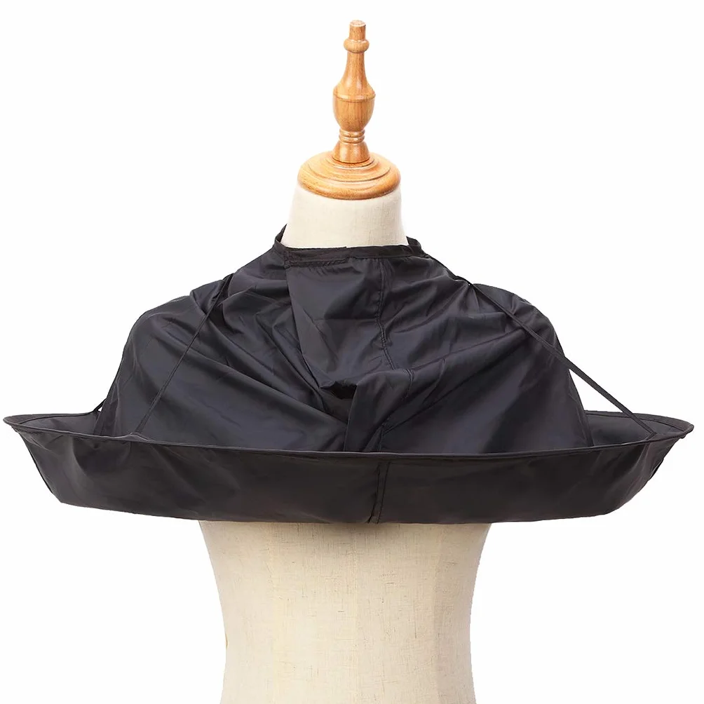 Pro Hair Cutting Cape Hair Catcher Fryzjerski Parasol Płaszcz Zestaw Czarny