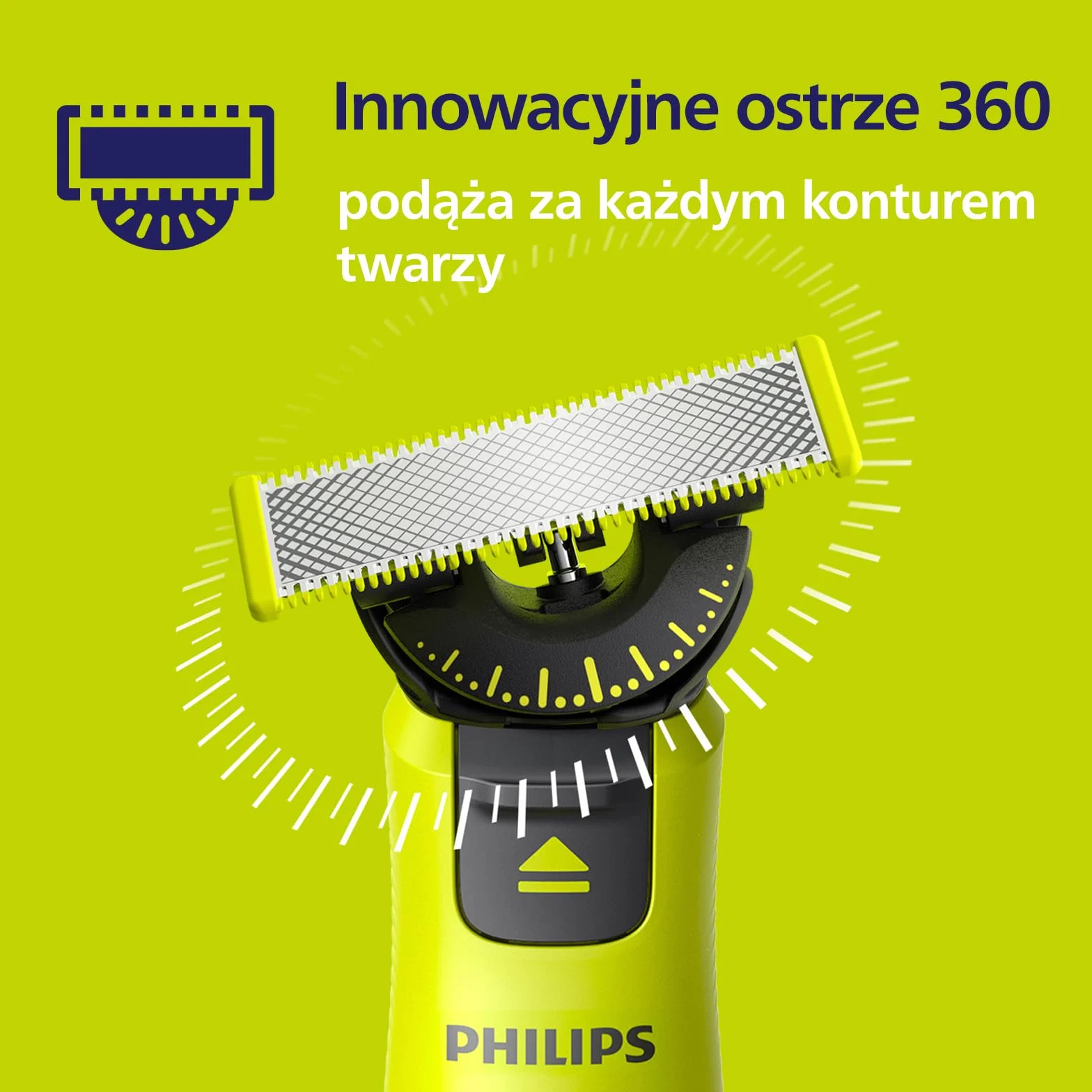 Philips Oryginalne ostrza wymienne OneBlade 360 do golarki hybrydowej, 4 sztuki, QP440/50